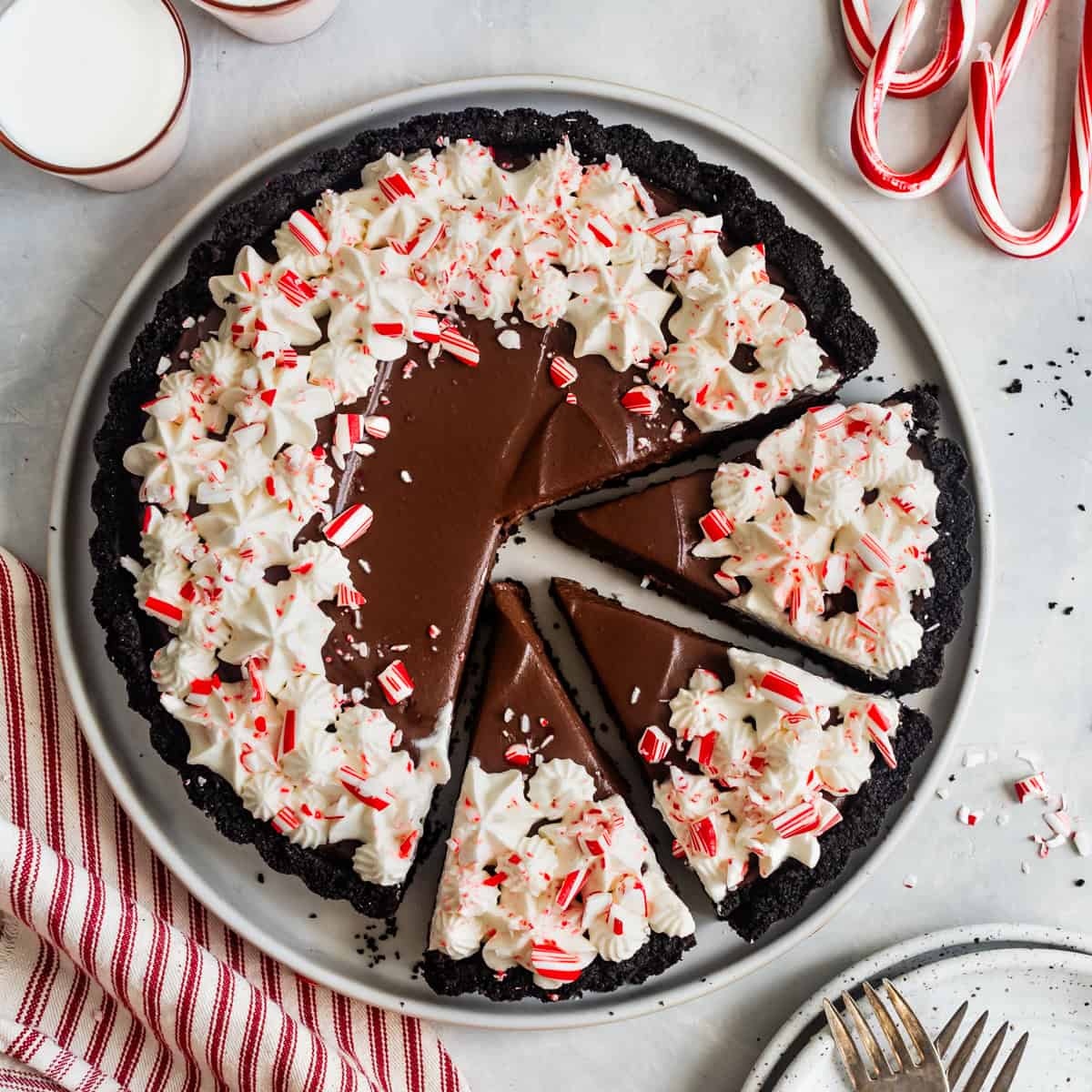 Peppermint Chocolate Cream Tart