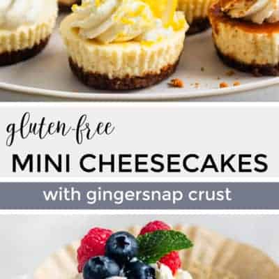 Gluten-Free Mini Cheesecakes with Gingersnap Crust