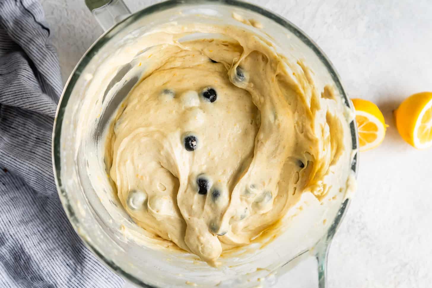 Cake Batter for Gluten-Free Lemon Blueberry Cake