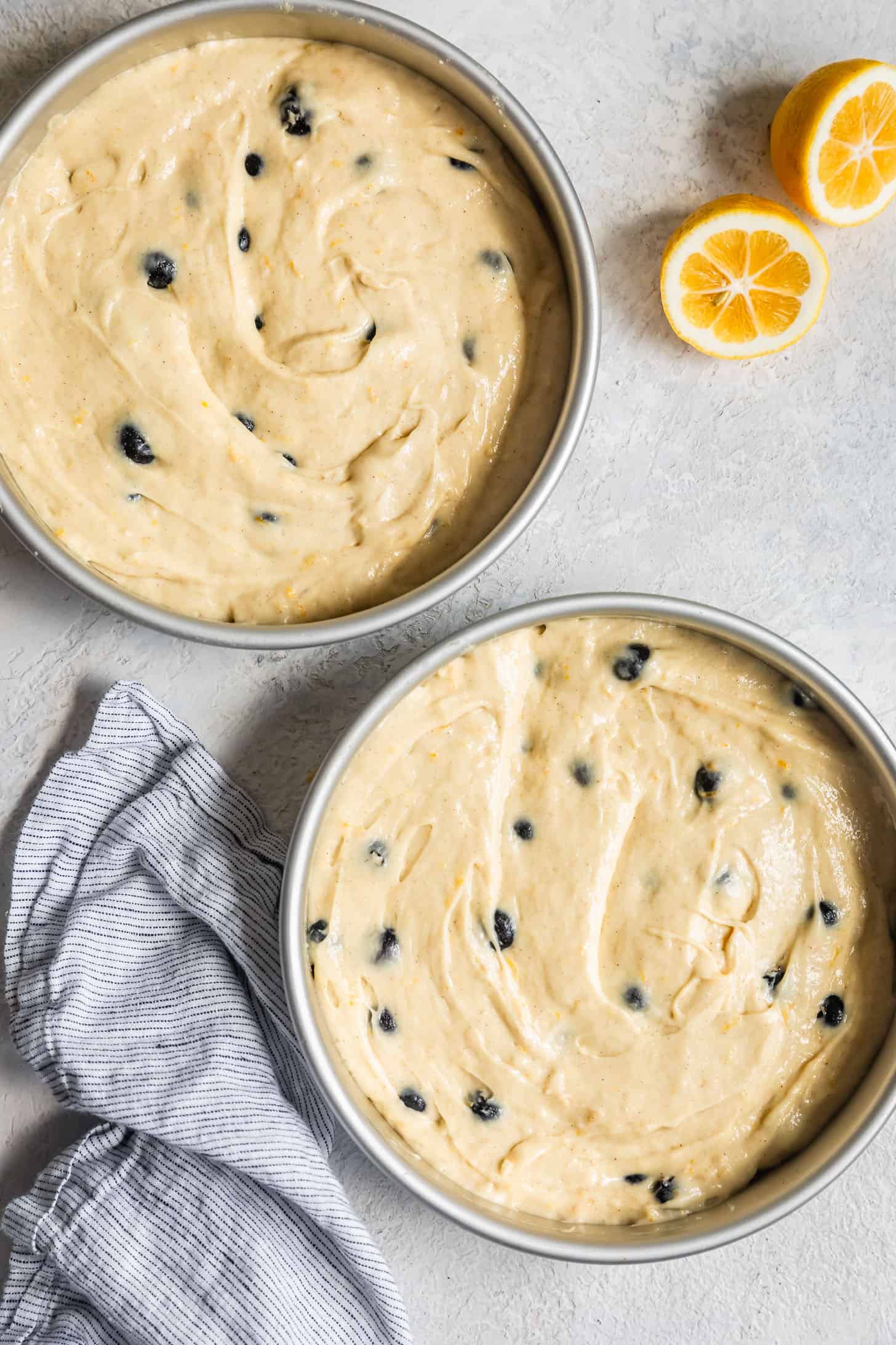 Cake in Pans for Gluten-Free Lemon Blueberry Cake