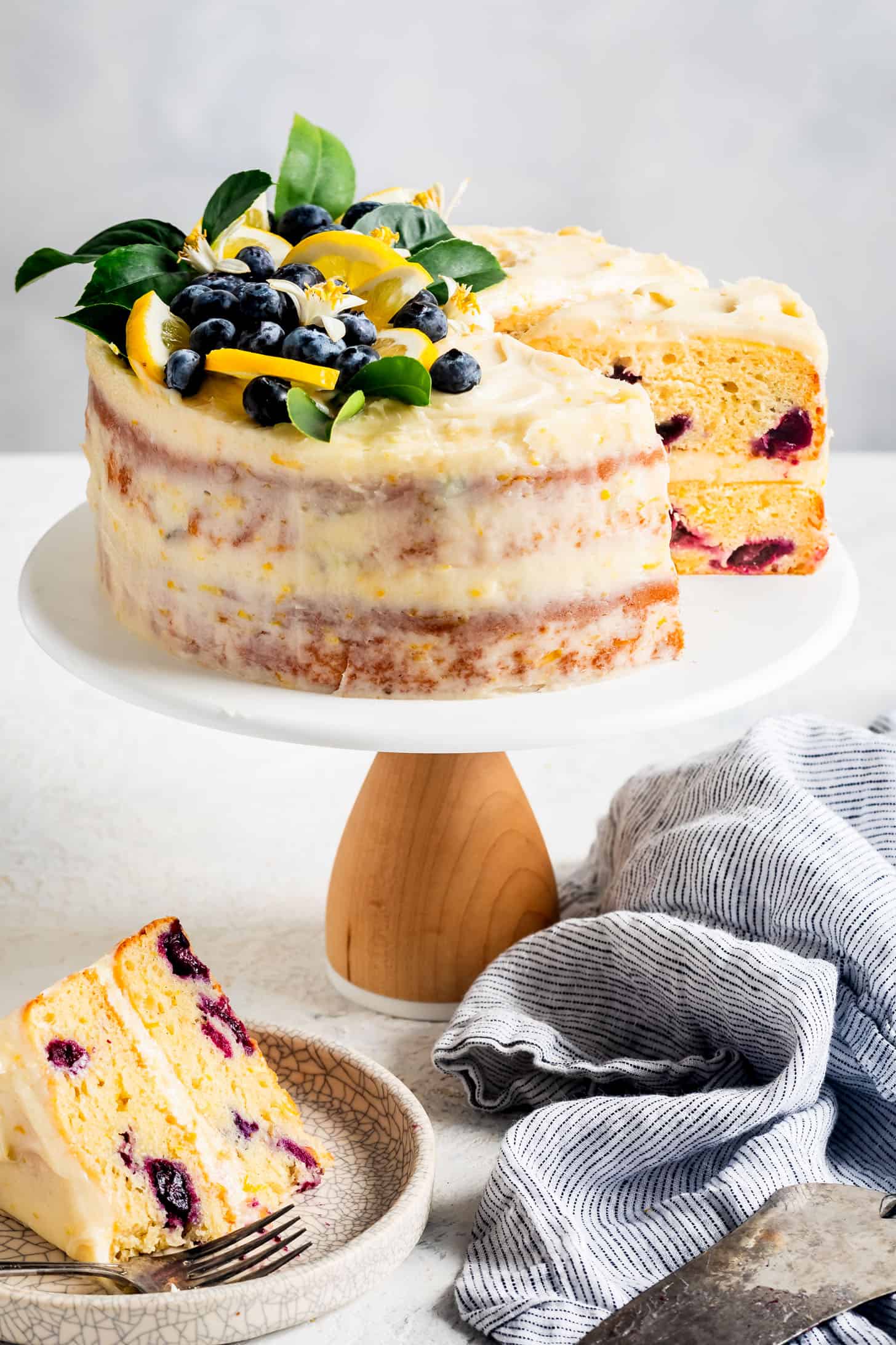 Slice out of Gluten-Free Lemon Blueberry Cake