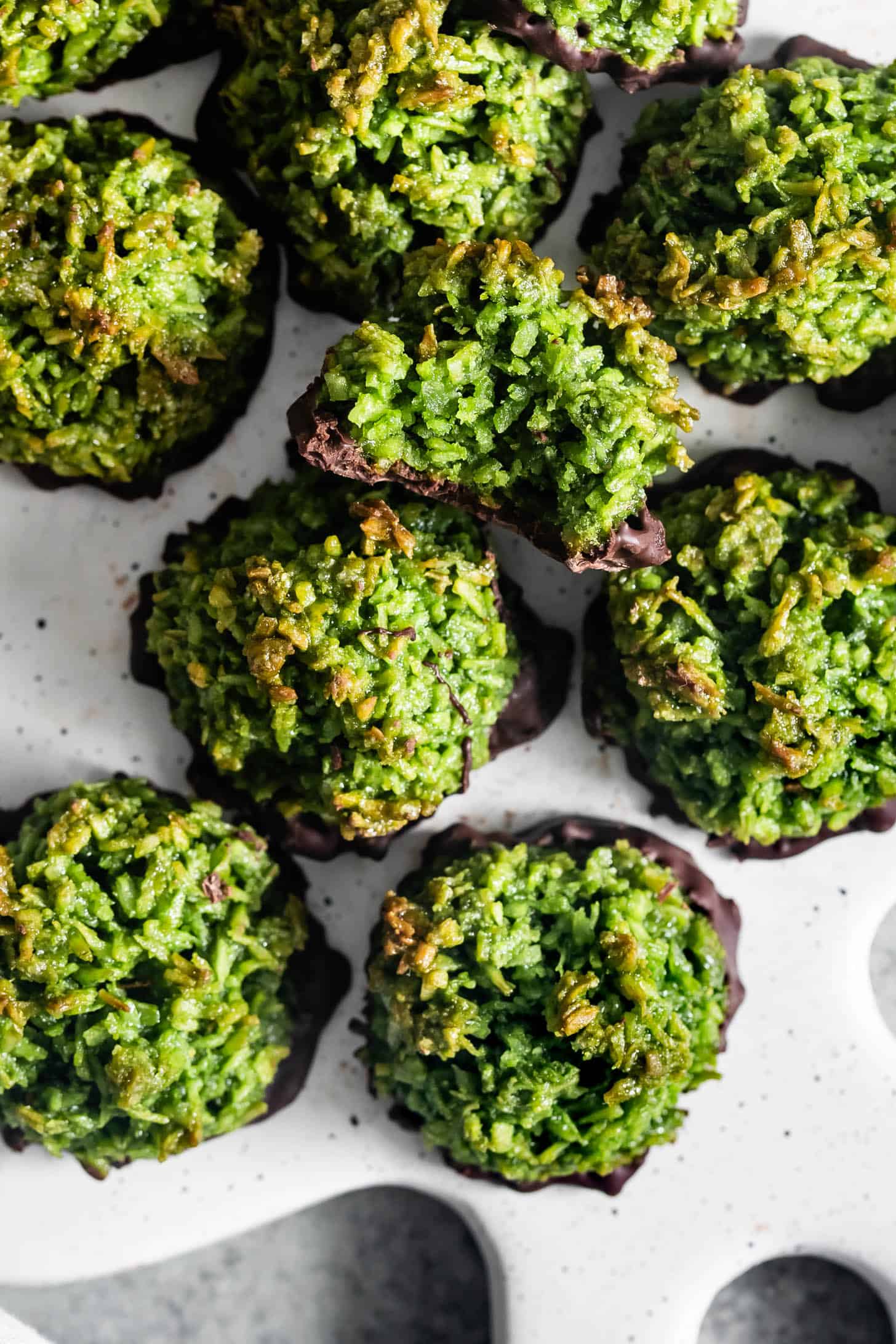 Overhead of Gluten-Free Matcha Coconut Macaroon