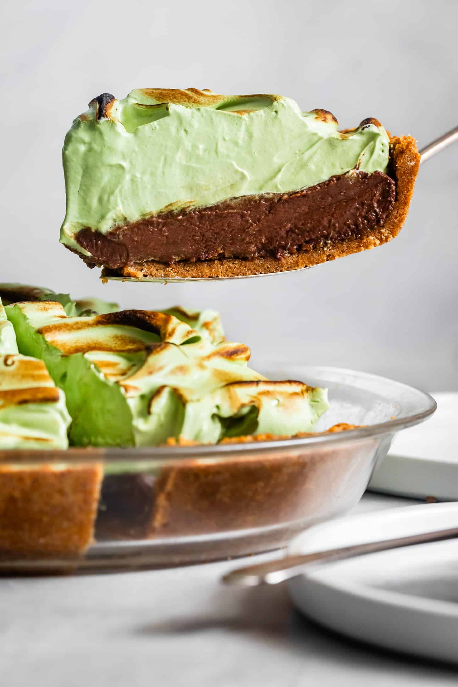 Gluten-Free S'mores Pie with Matcha Meringue