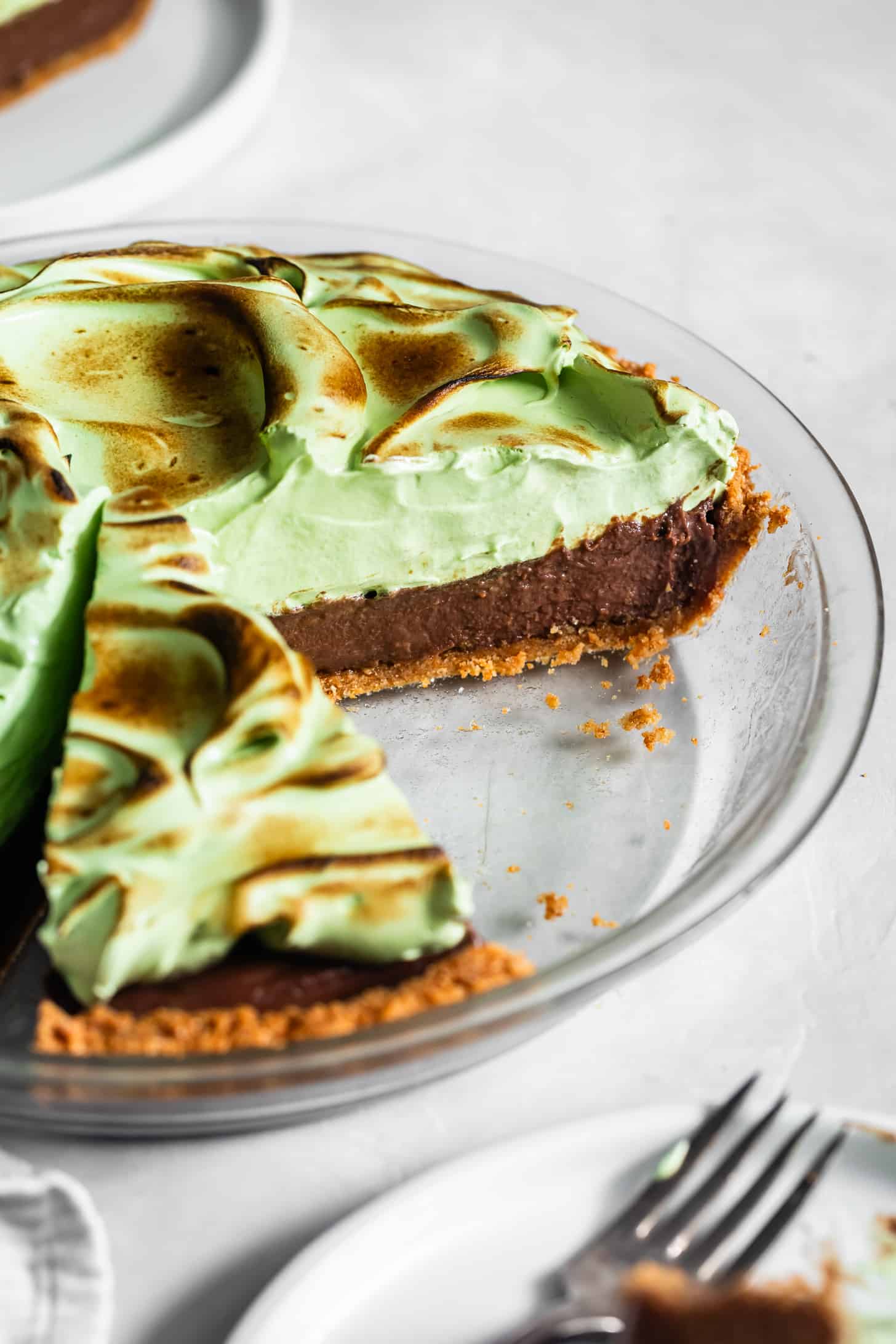 Gluten-Free S'mores Pie with Toasted Matcha Meringue