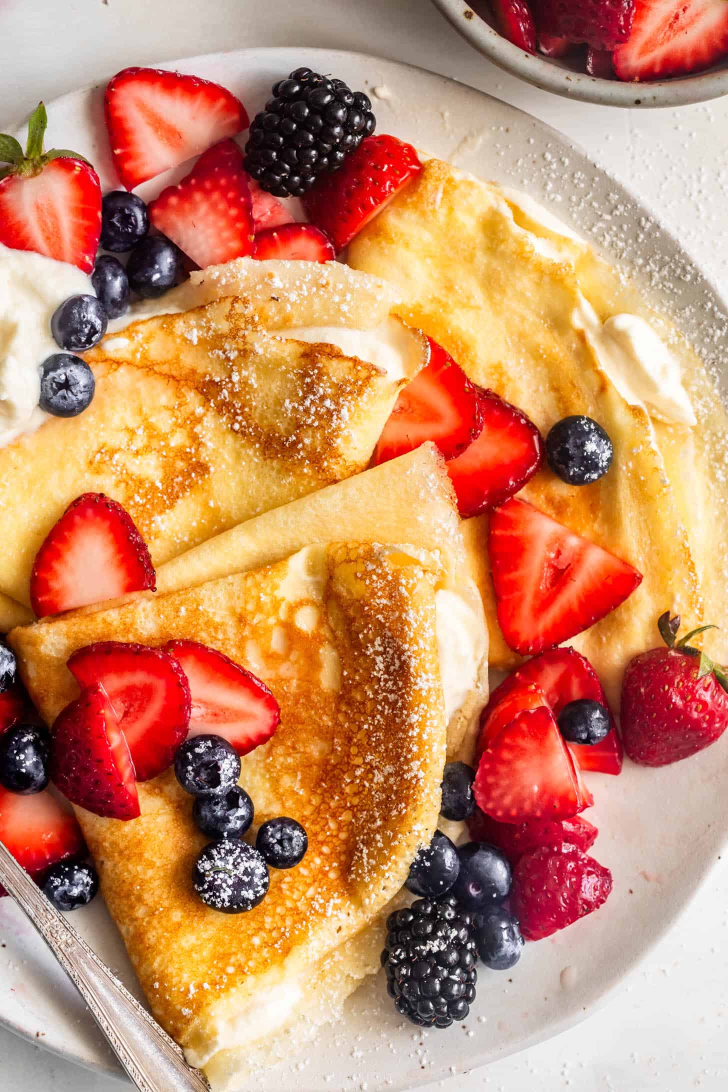 Gluten-Free Crepes with Whipped Cream and Berries