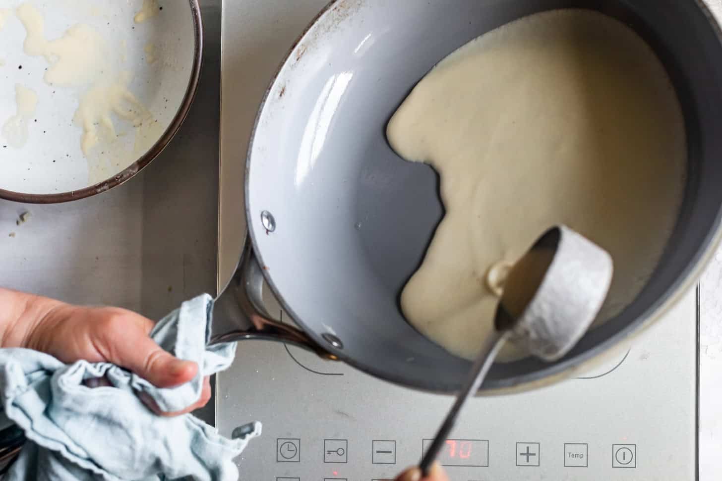Swirling Crepe Batter in a Pan