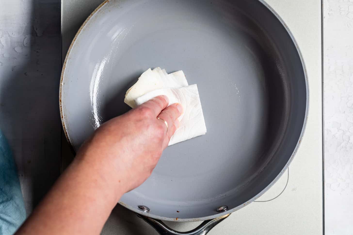 Wiping Crepe Pan with Butter