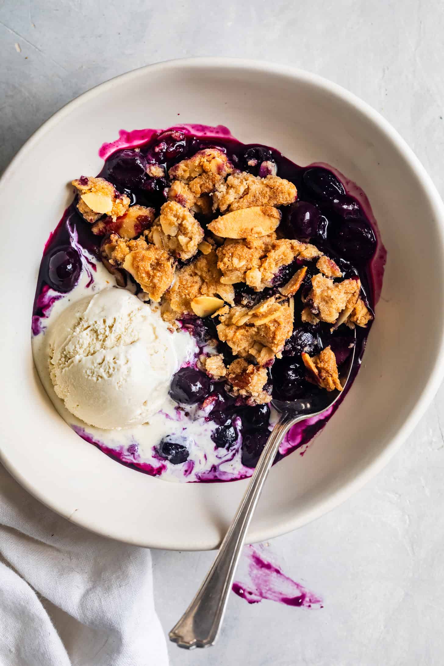 Bowl of Gluten-Free Blueberry Crisp