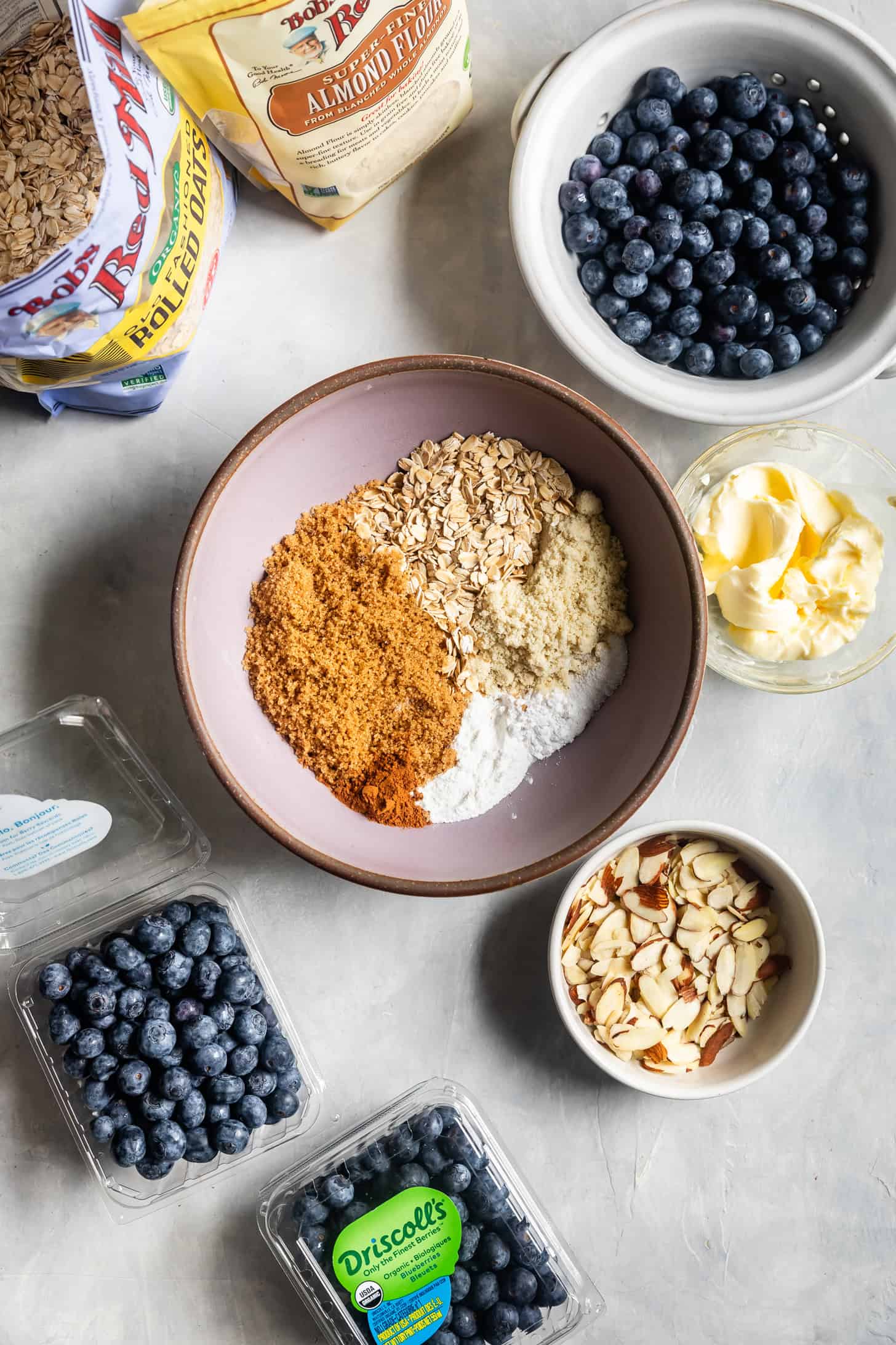 Ingredients for Gluten-Free Blueberry Crisp