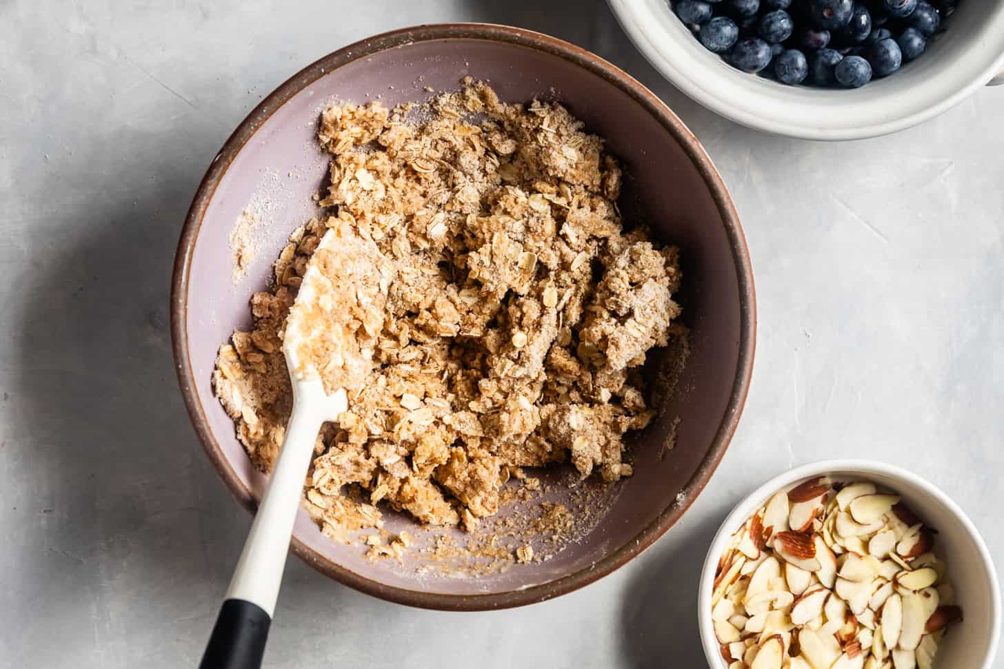 Mixing Butter into GF Crumble Topping