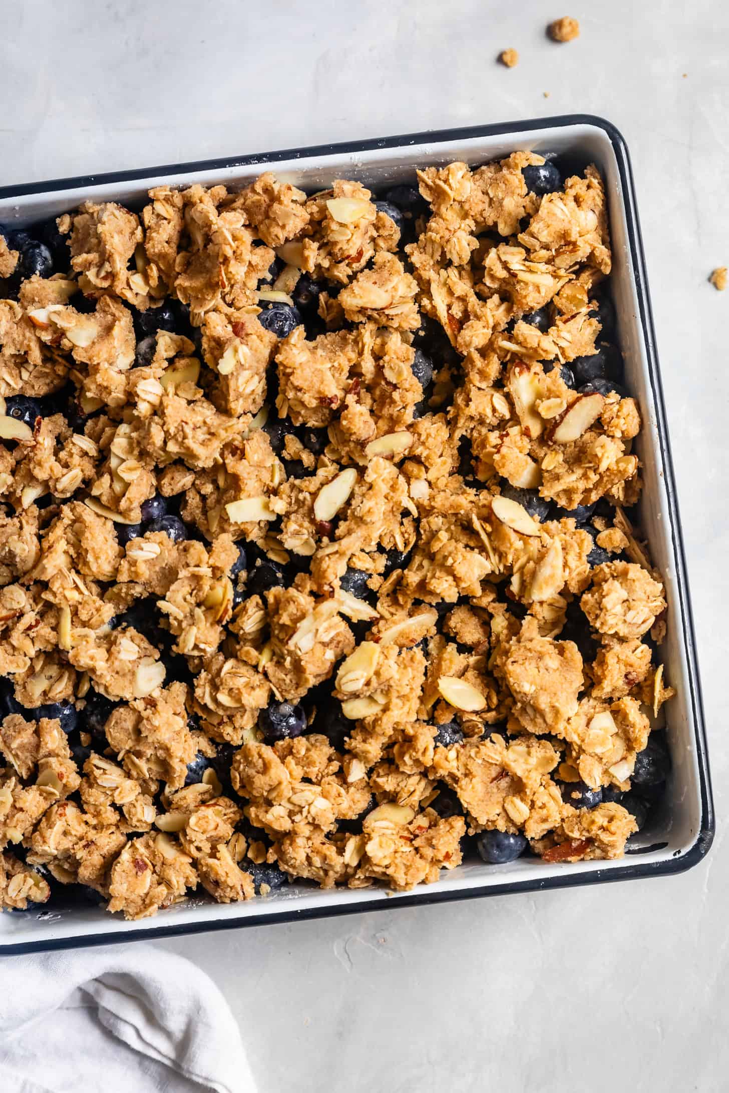 Sprinkled Crumble on Blueberry Crisp