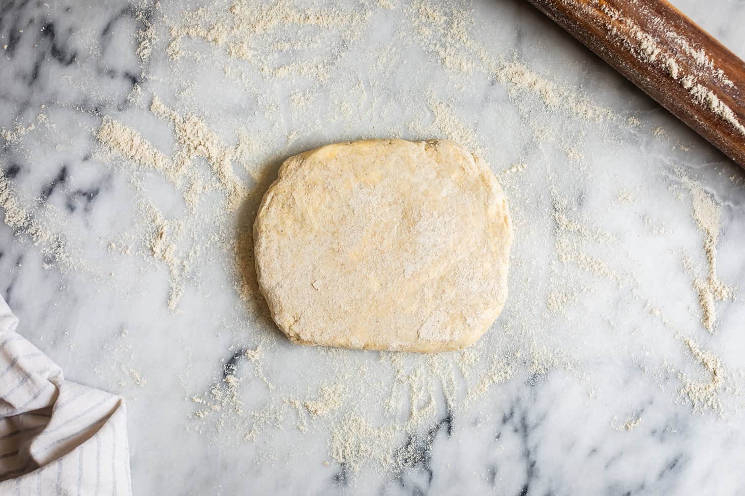 Dusting Chilled Gluten-Free Pie Dough with Flour