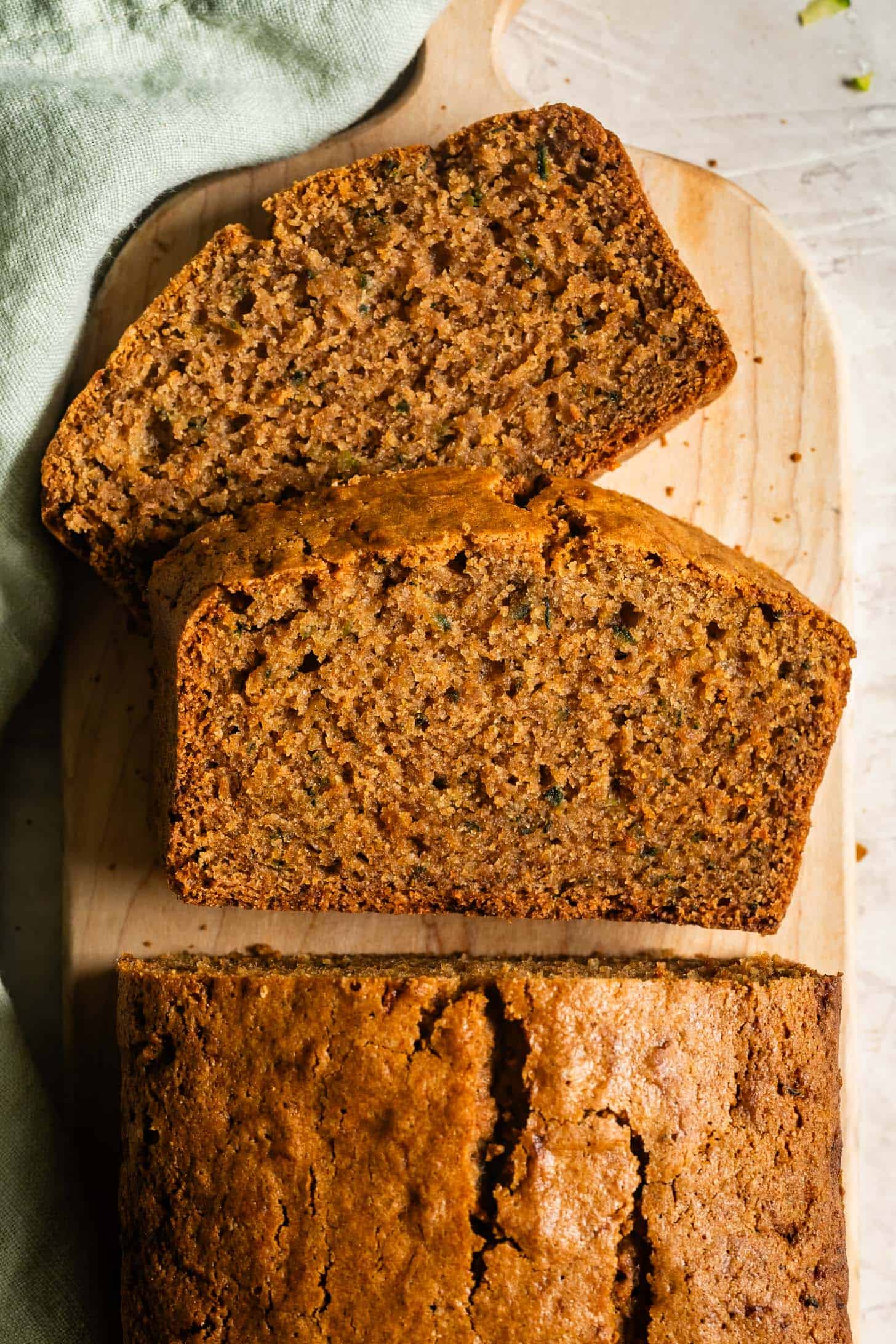 Overhead GF Zucchini Bread Slices
