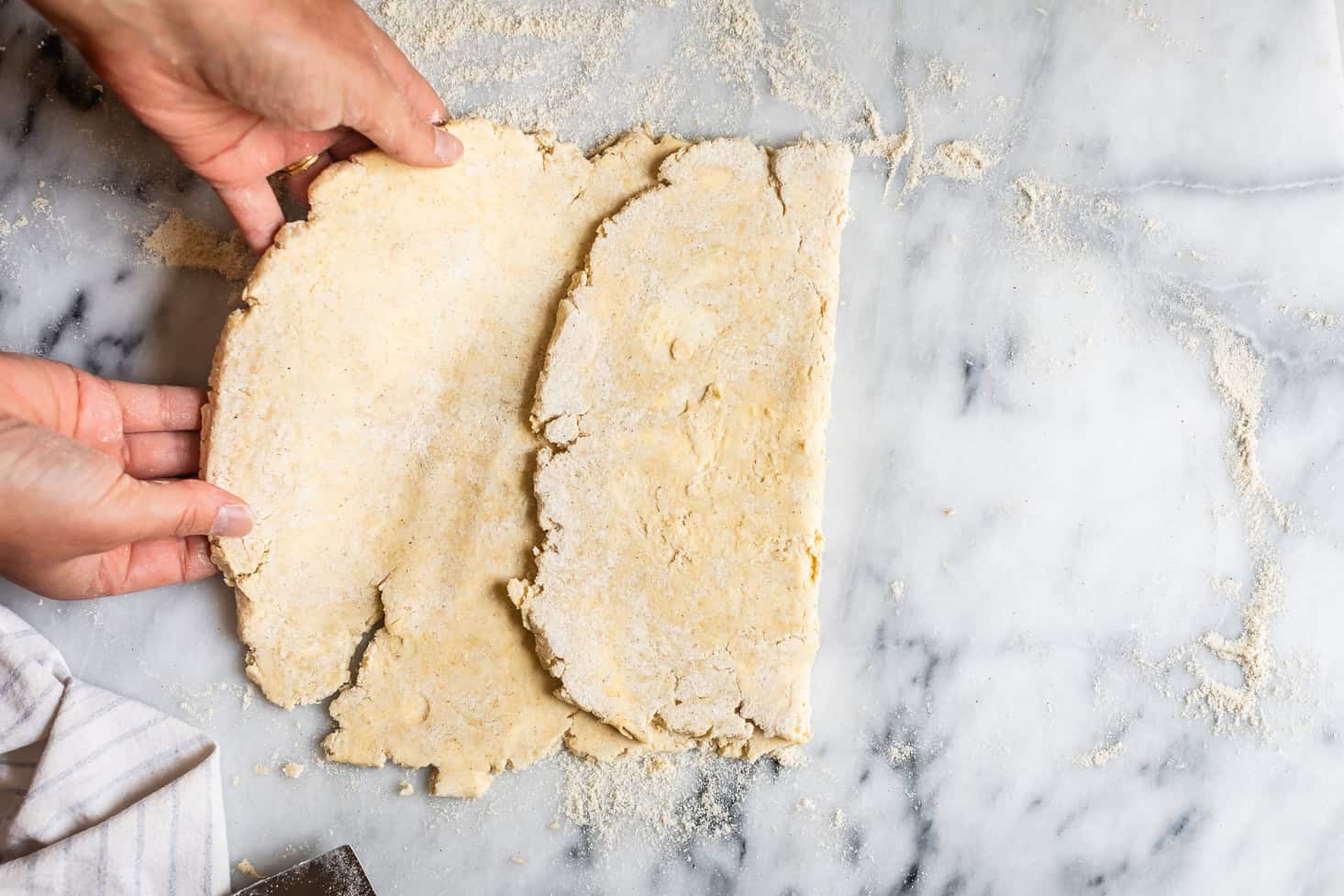 First Letter Fold for Gluten-Free Pie Crust Lamination
