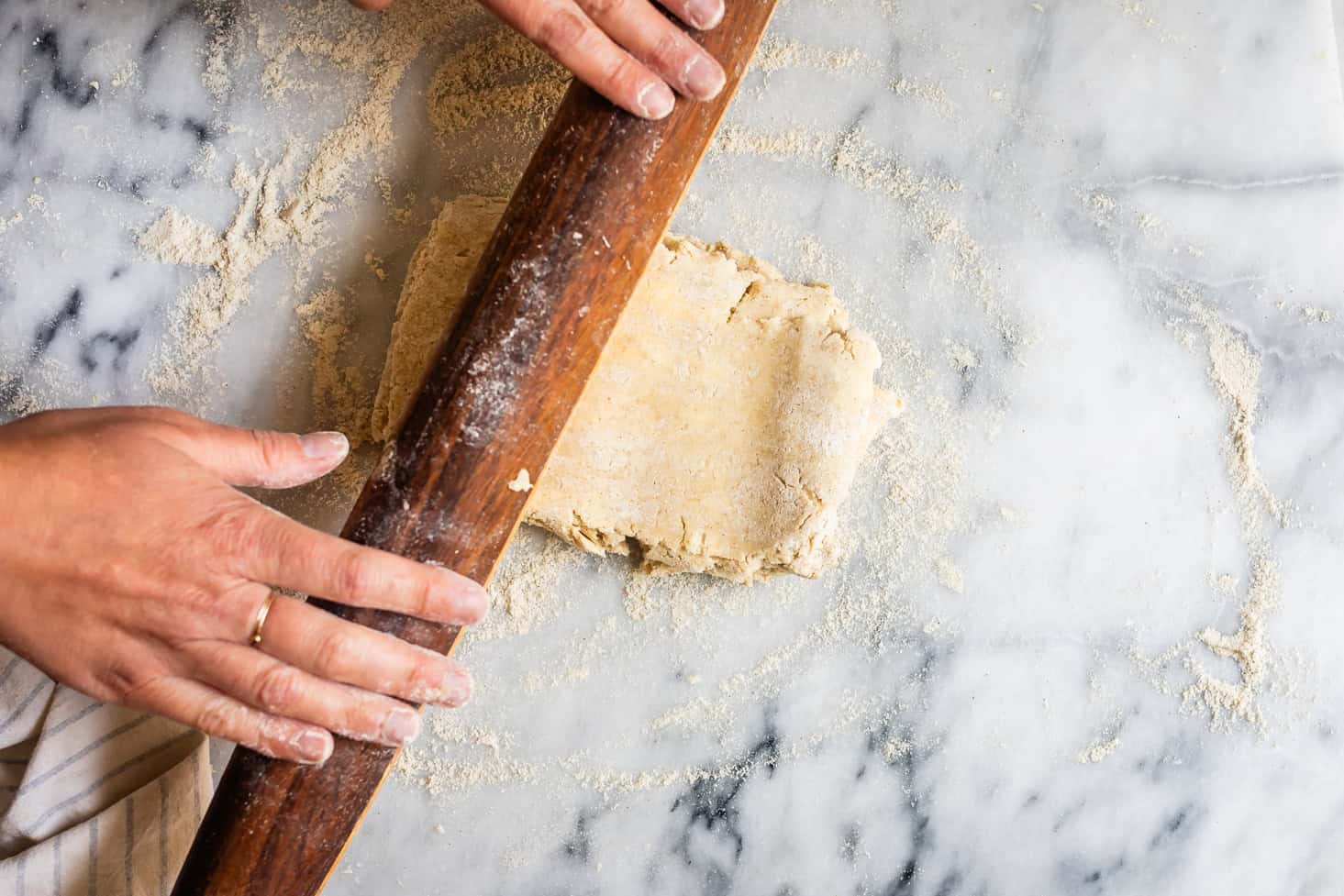 Rolling Folded Gluten-Free Pie Dough for Lamination