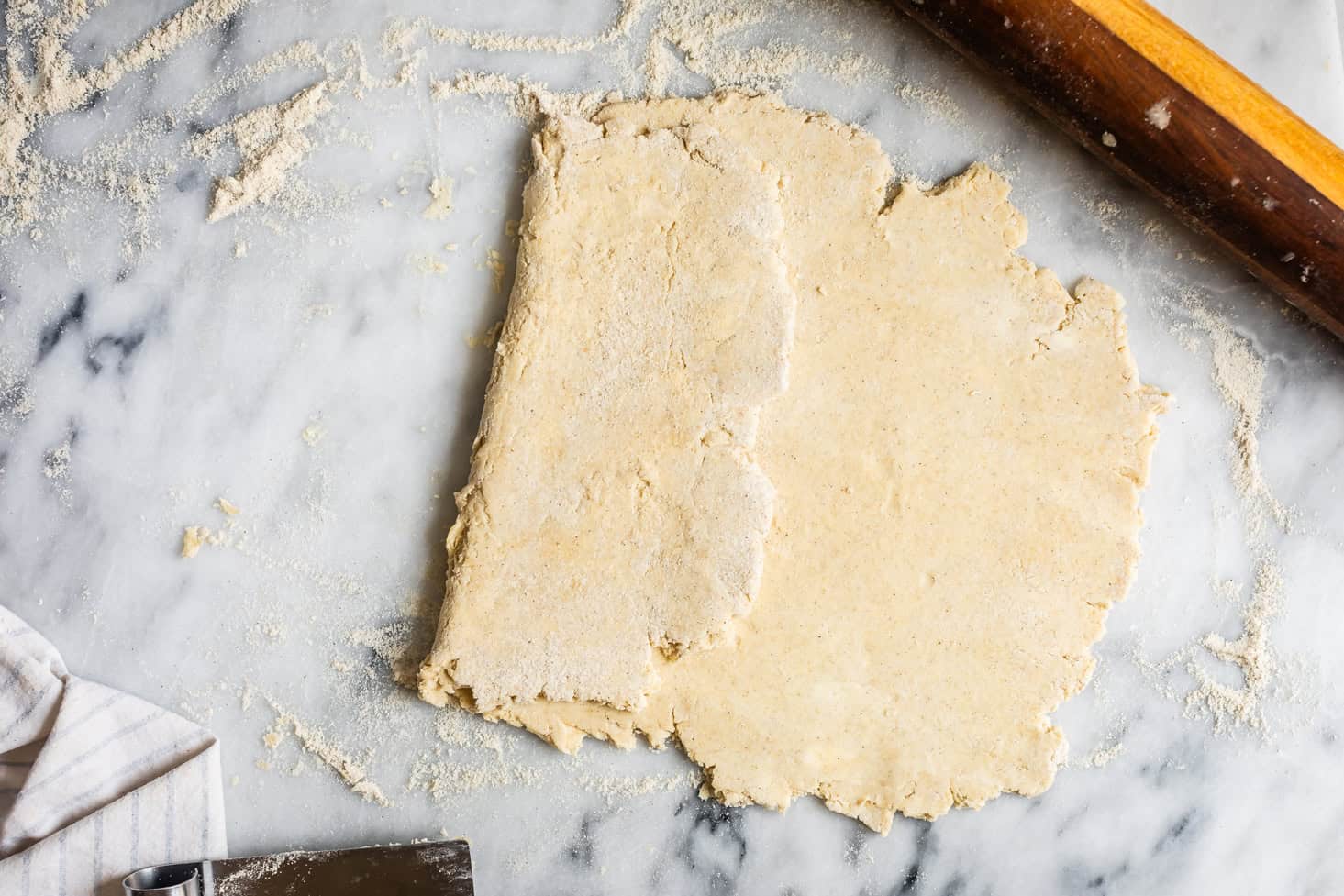 Repeating Letter Folds for Gluten-Free Pie Dough Lamination