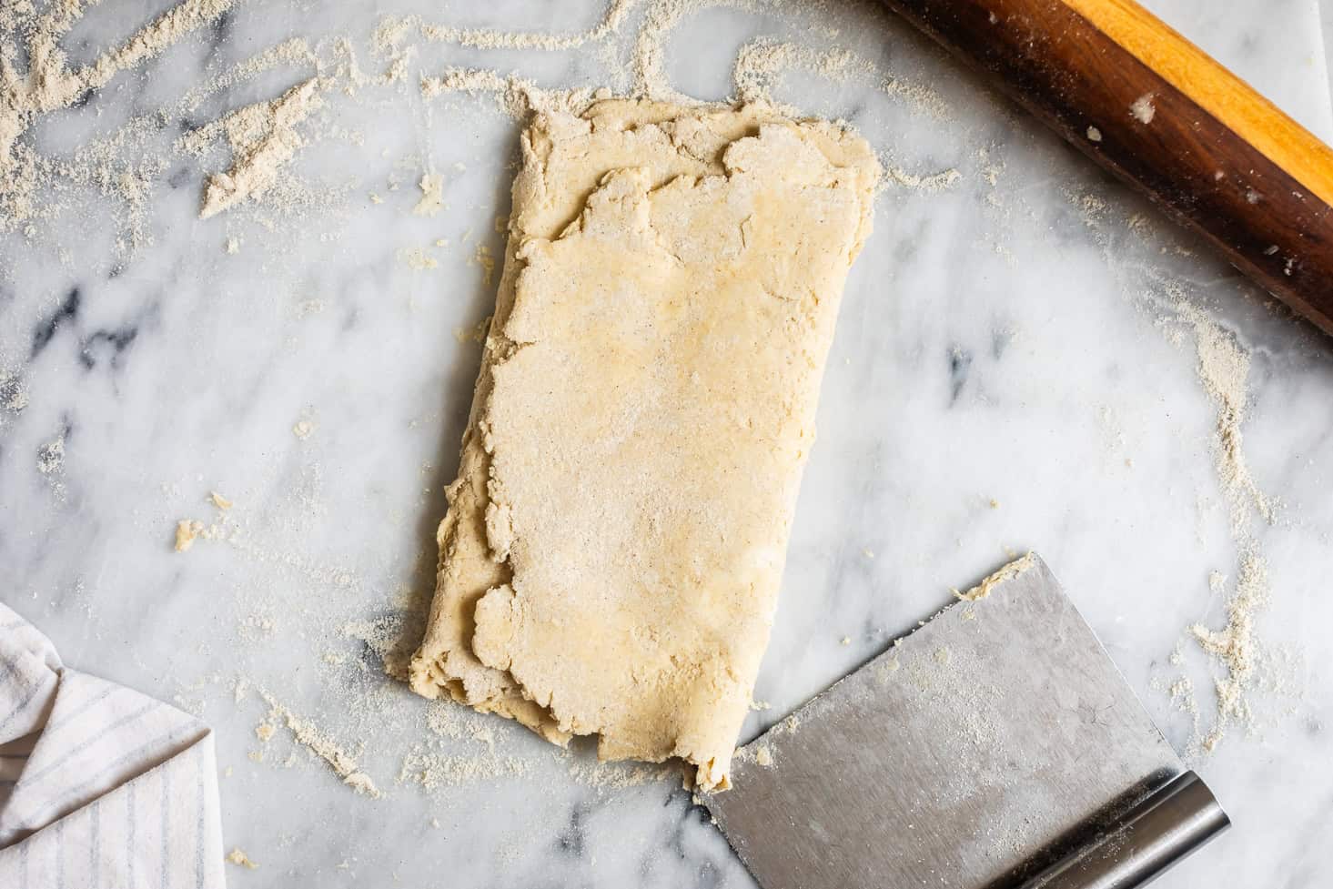 Repeating Letter Folds for Gluten-Free Pie Dough Lamination