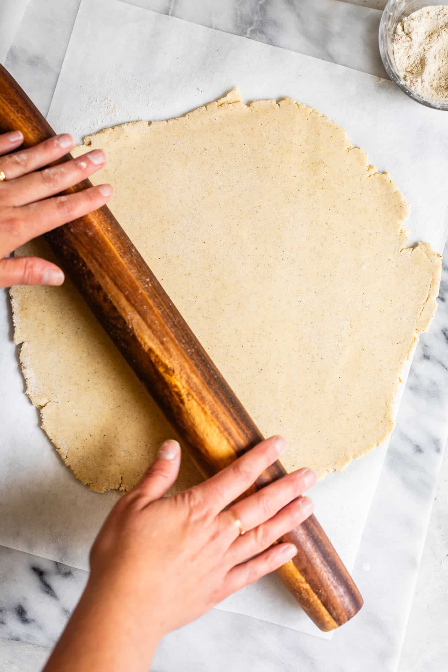 Rolling Chilled Gluten-Free Pie Dough into Round