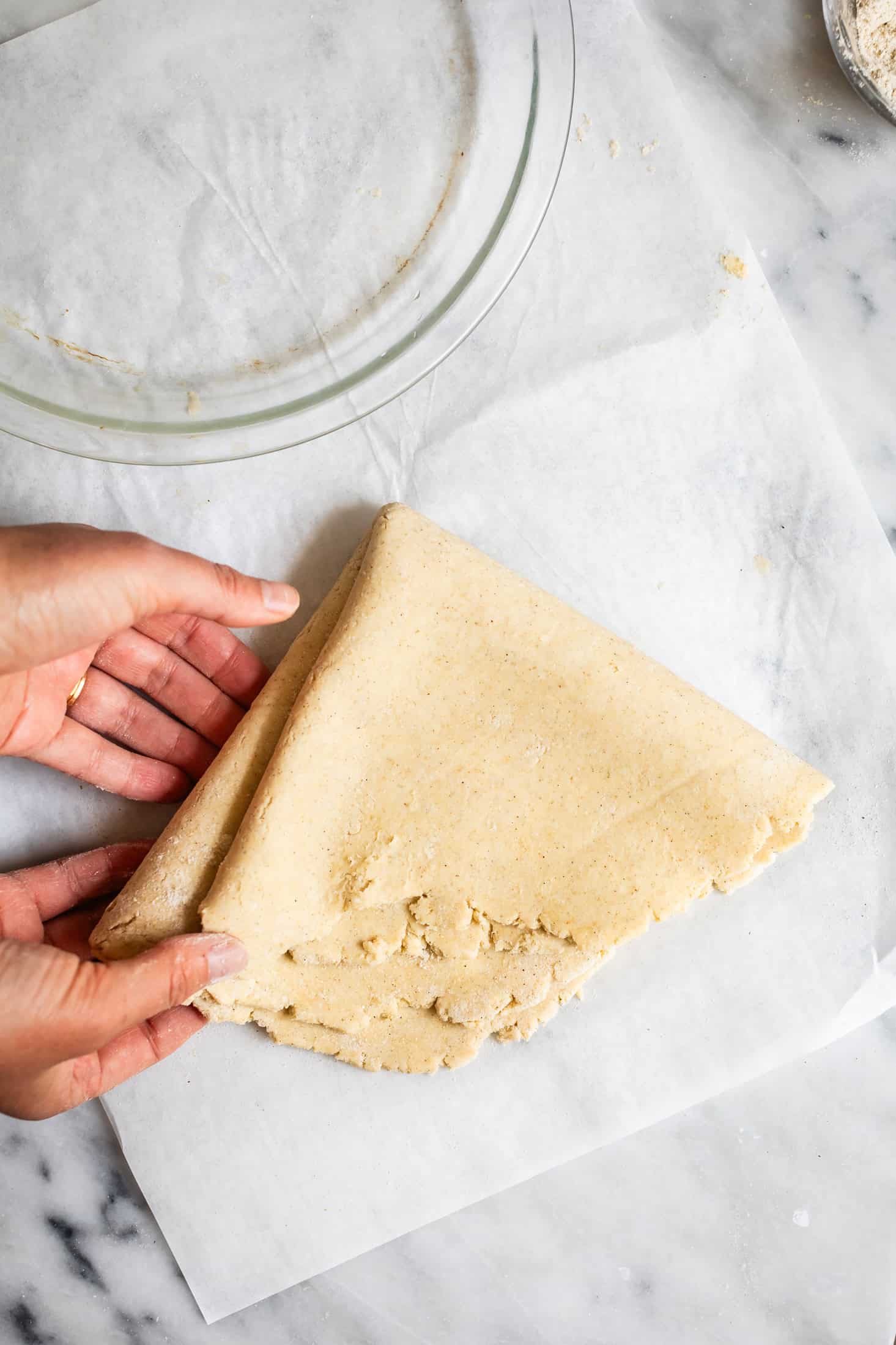 Transferring Gluten-Free Pie Dough to Pie Pan