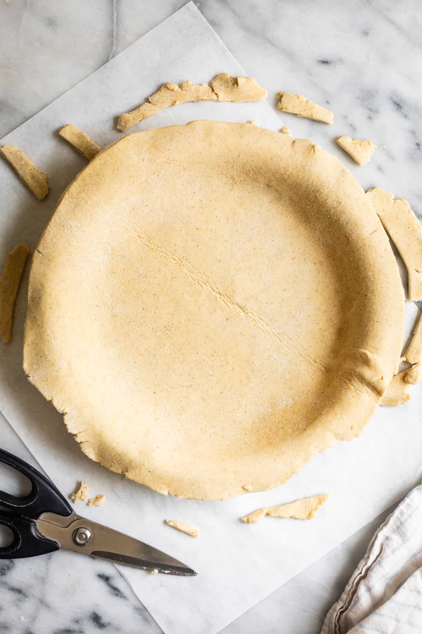 Trimming Edges of Gluten-Free Pie Dough