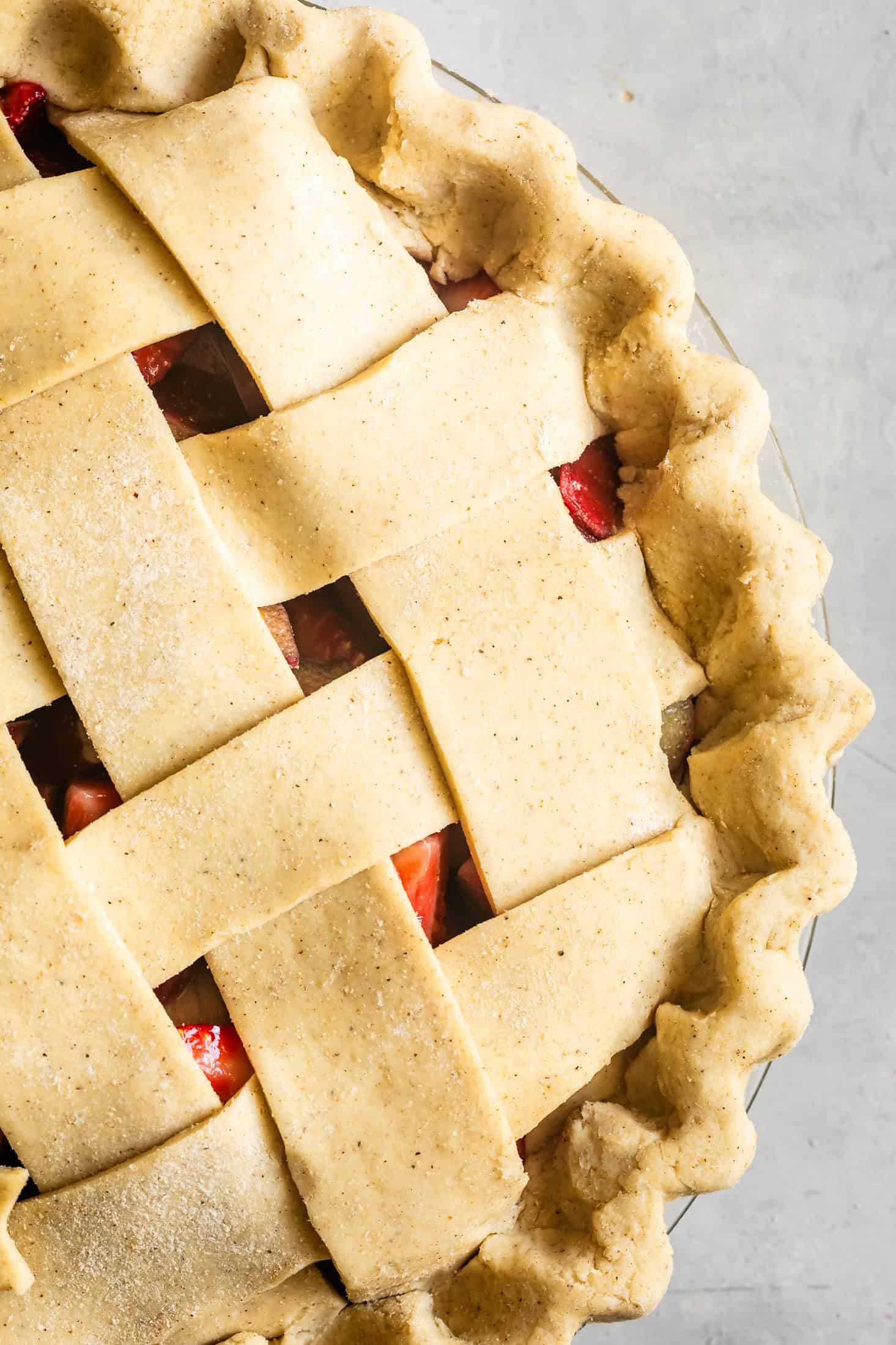 Close-up Lattice Design Gluten-Free Pie Crust