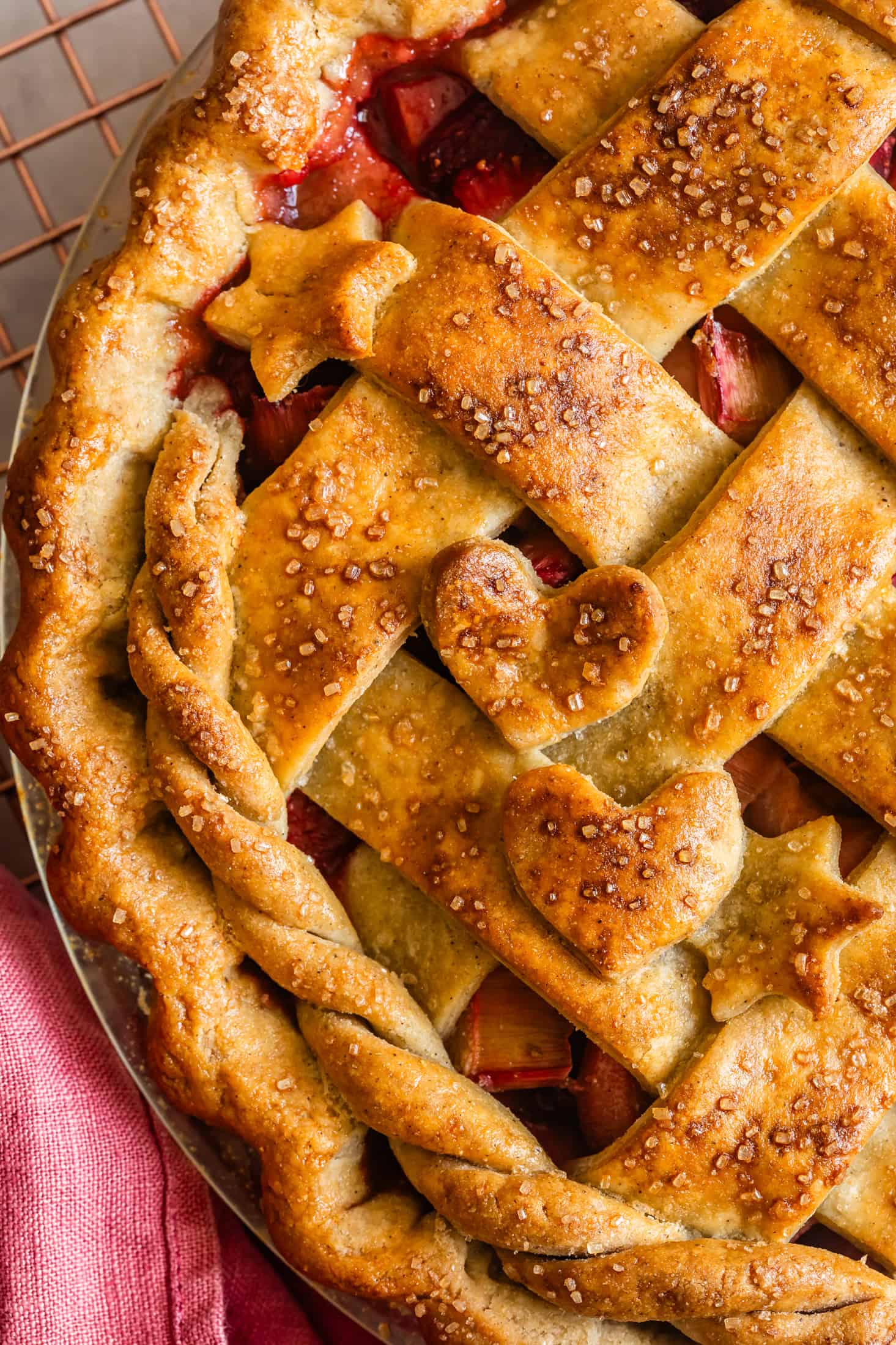 Baked Lattice-Topped Gluten-Free Pie Crust for Strawberry Rhubarb Pie