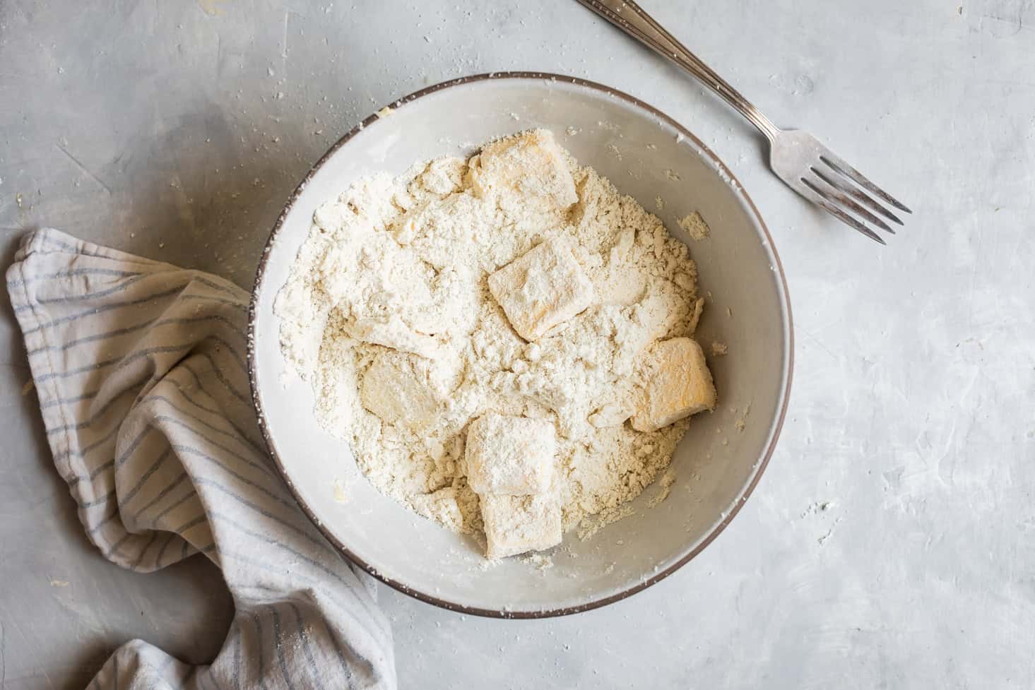 Tossing Butter in Flour for GF Pie Dough