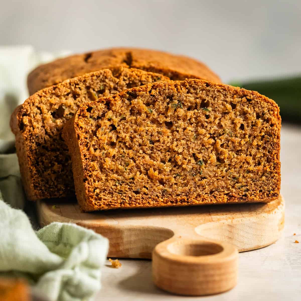 Gluten-Free Zucchini Bread on wooden cutting board