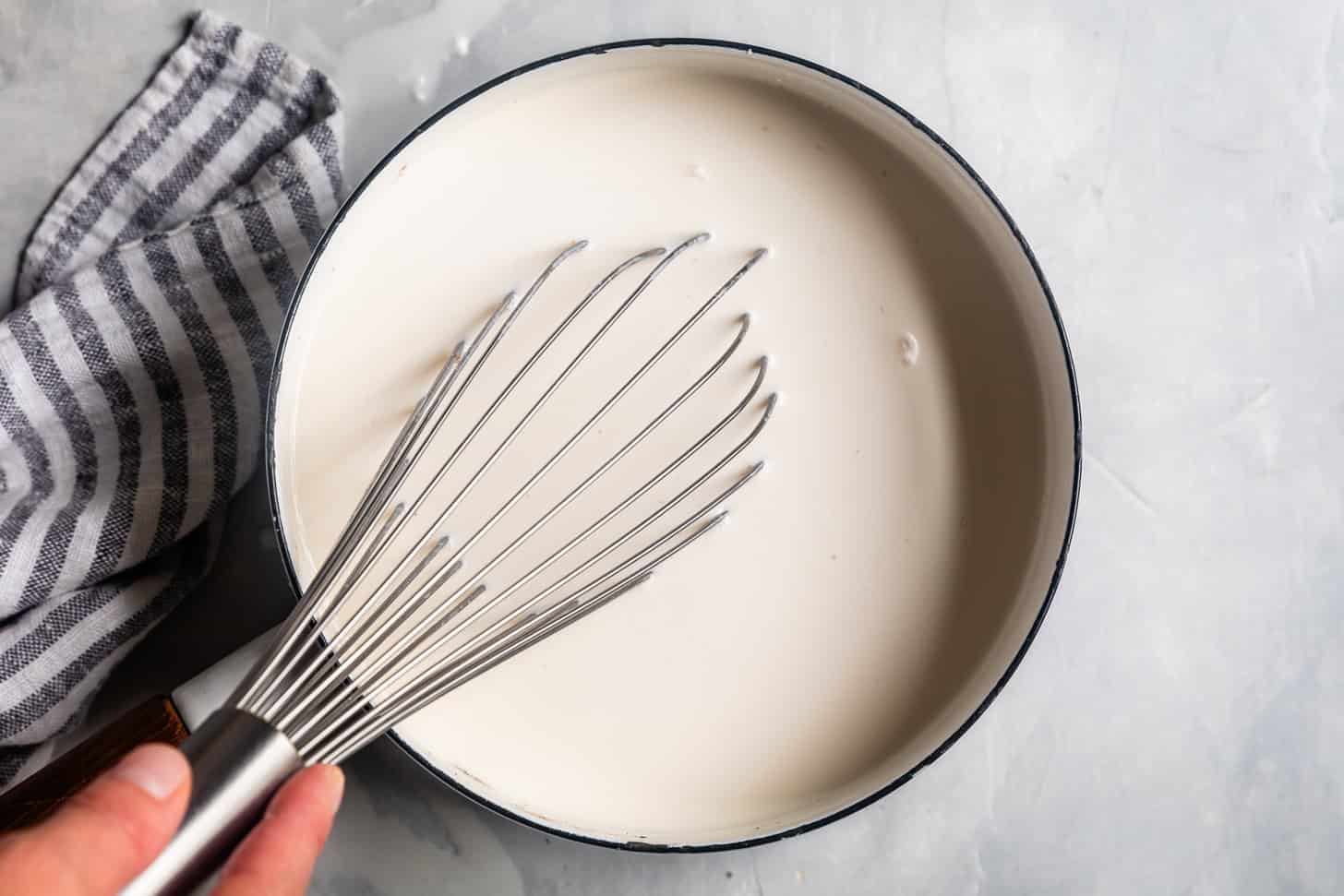 Whisking Cornstarch Slurry into Gluten-Free Cookie Dough Ice Cream