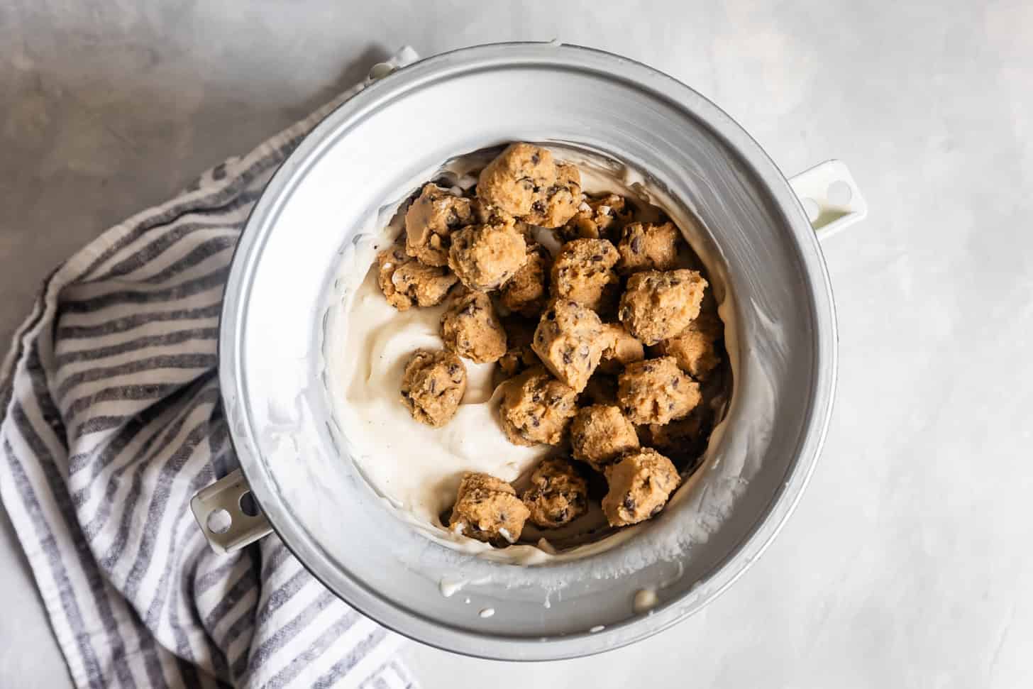 Folding Cookie Dough into Gluten-Free Cookie Dough Ice Cream