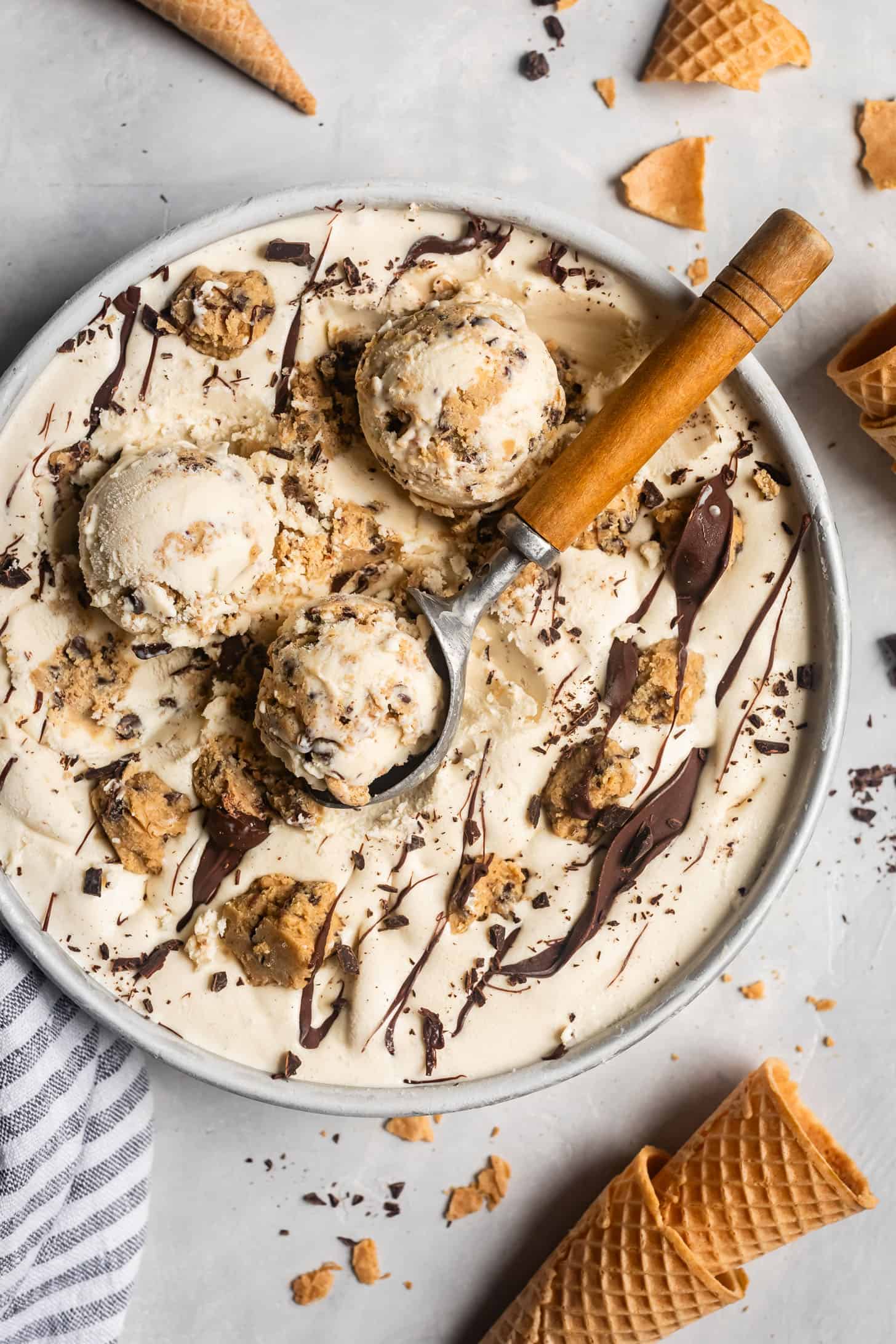 Container of Homemade Cookie Dough Ice Cream