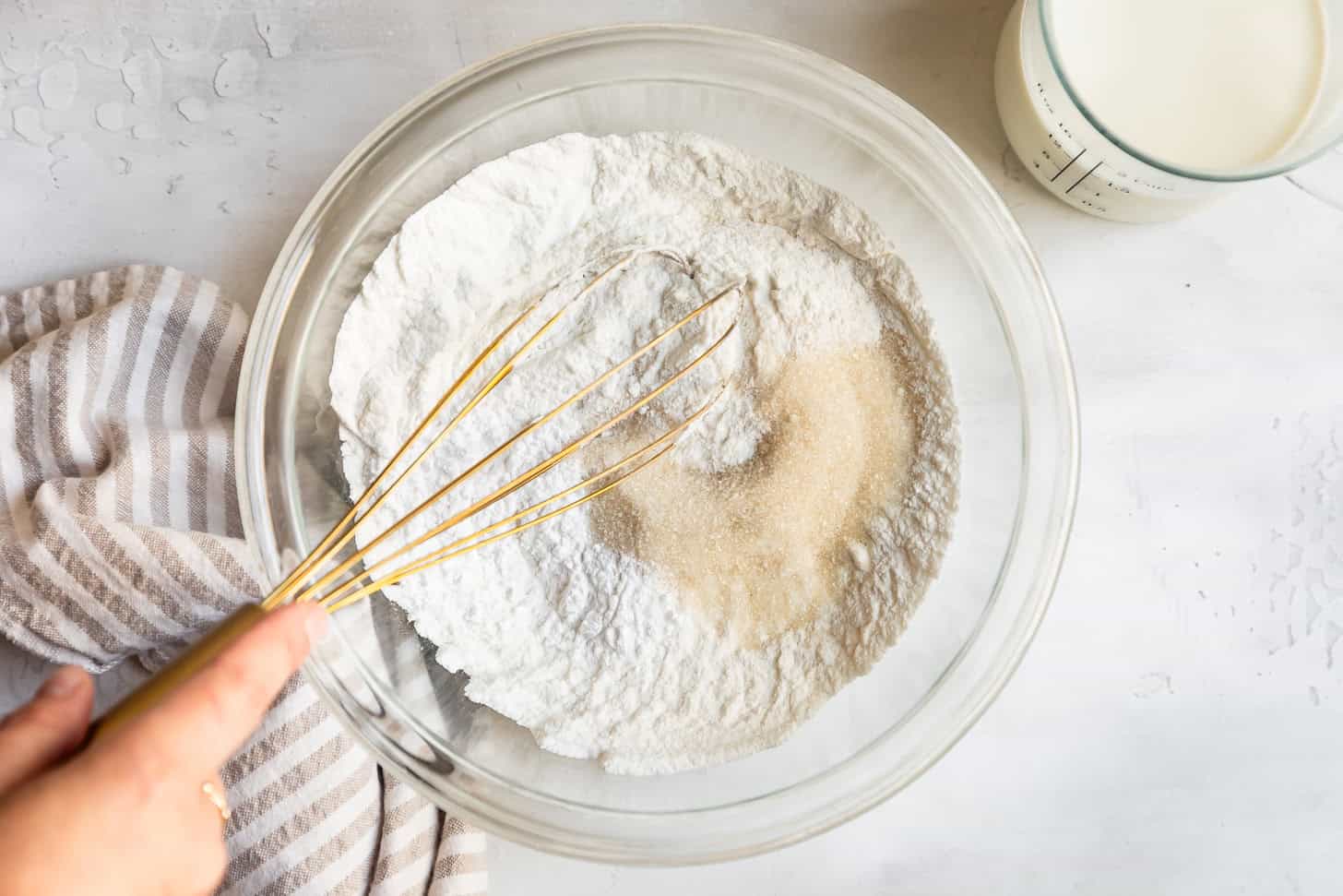 Whisking Dry Ingredients Mochi Waffles