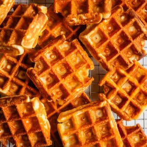 Crispy Cheese Mochi Waffles