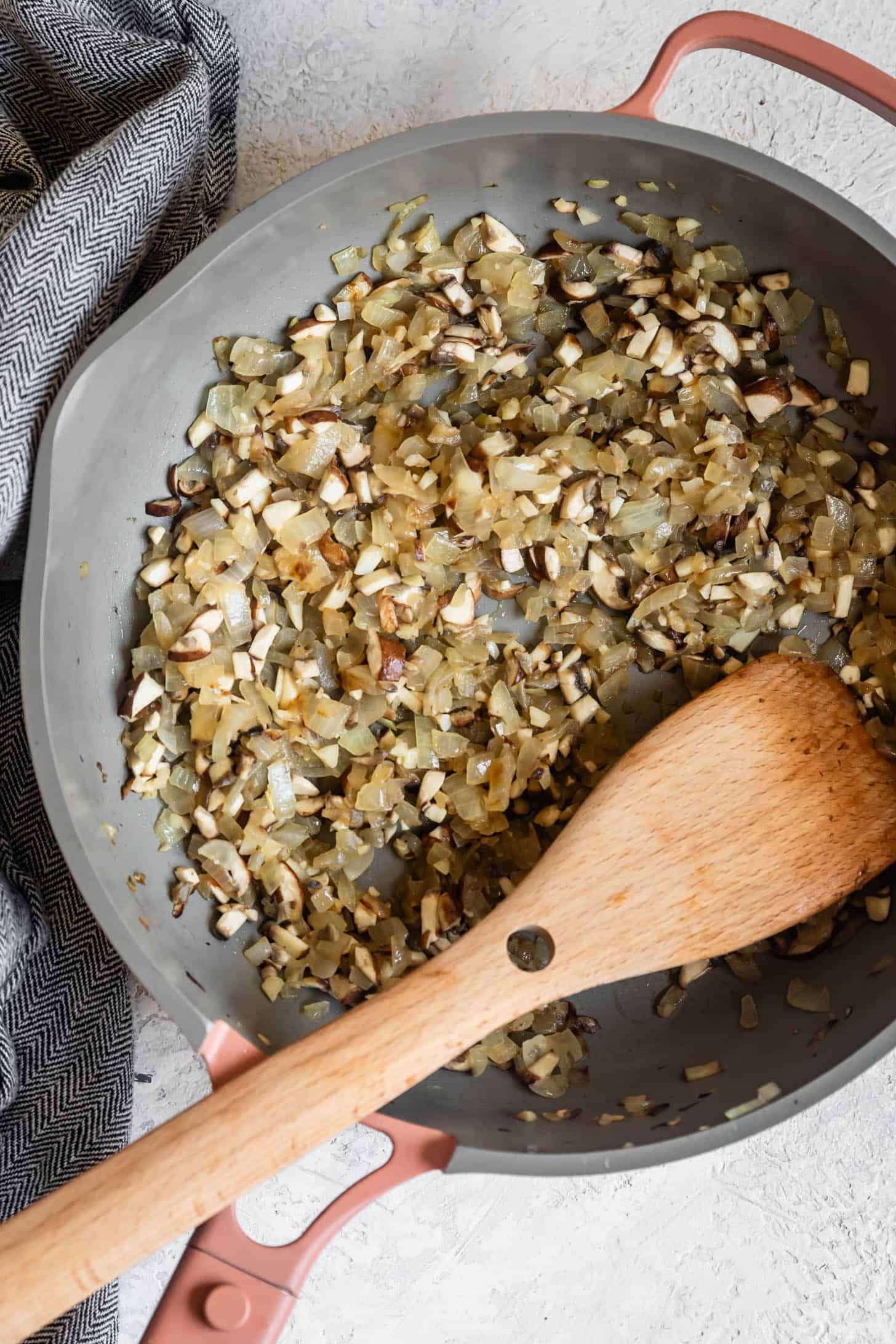 Cooking Mushrooms & Onions for Gluten-Free Meatloaf
