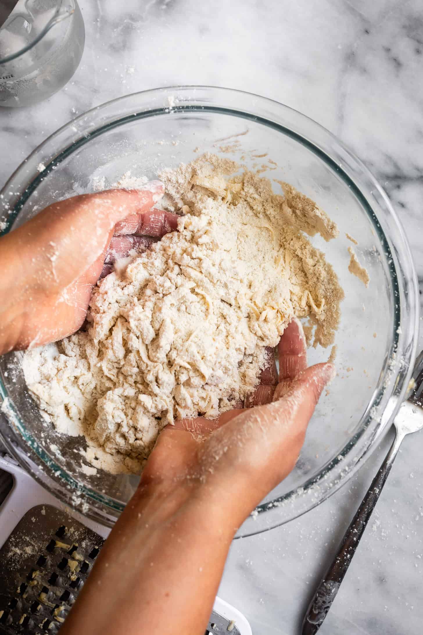 Tossing Grated Butter Gluten-Free Puff Pastry