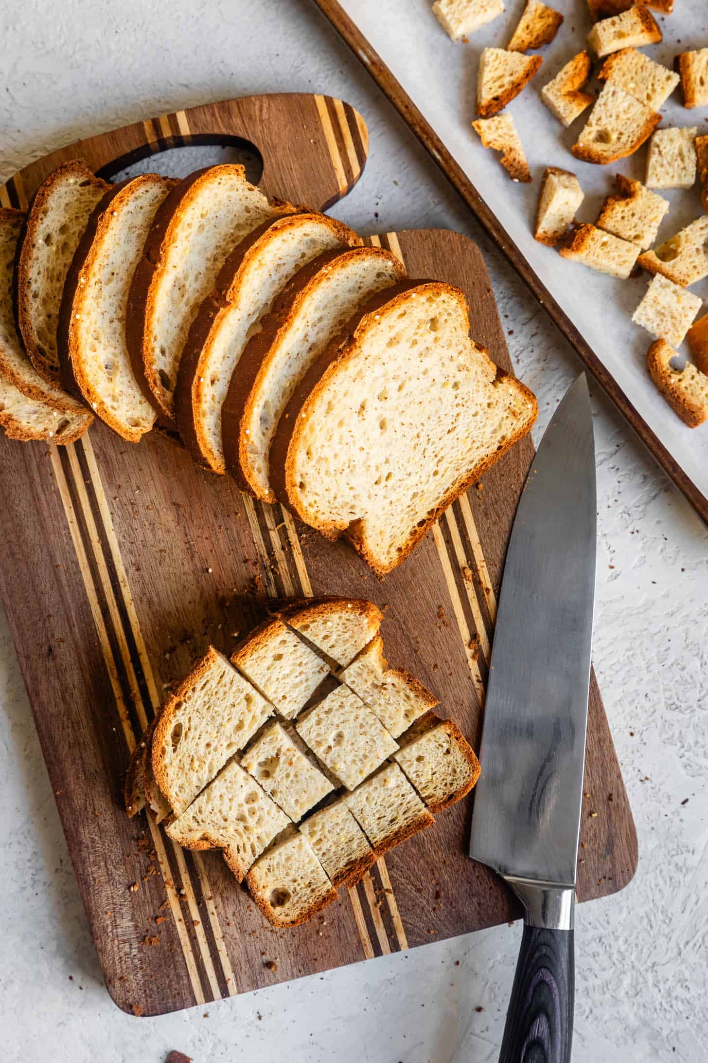 Cutting Bread for Breadcrumbs
