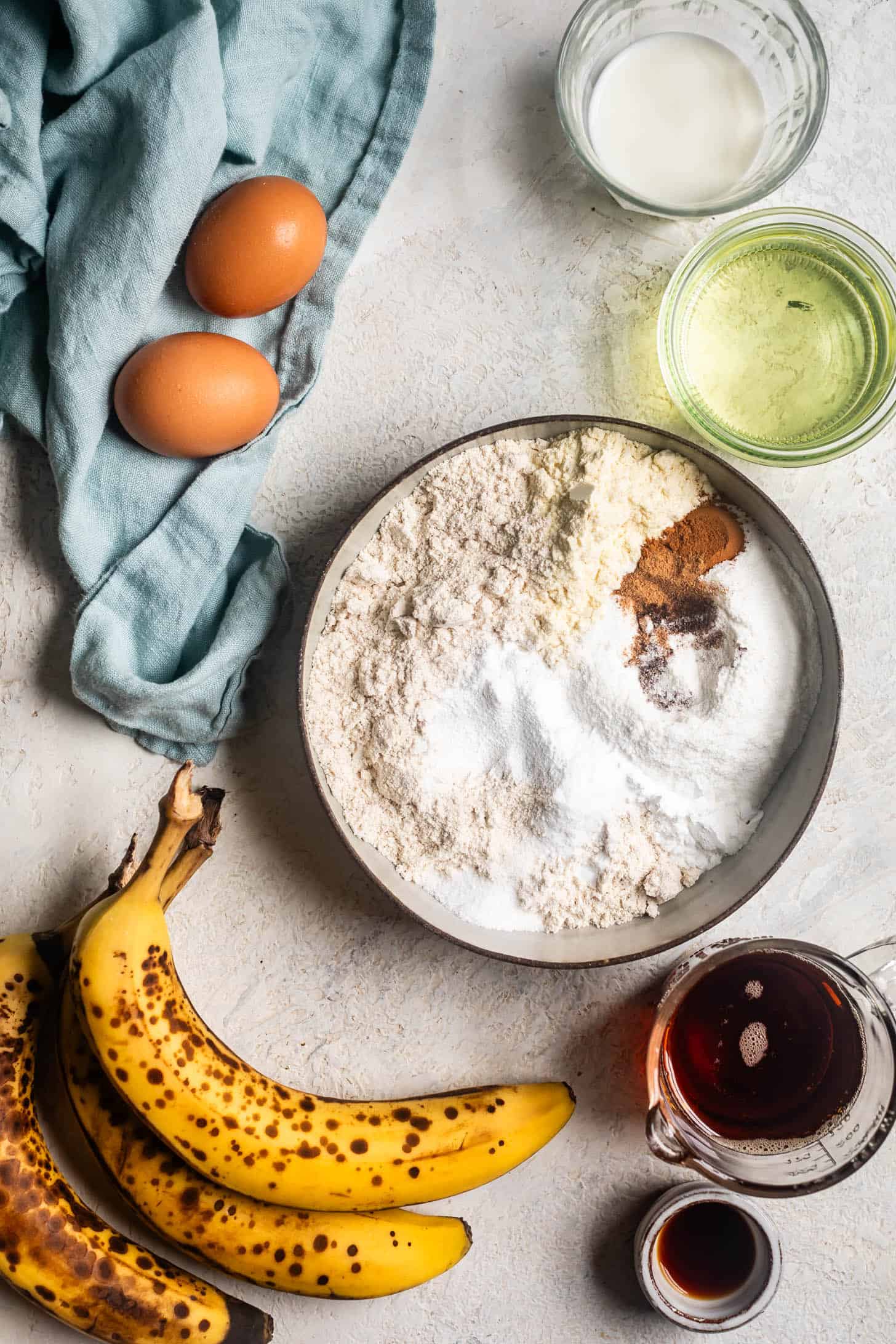 Ingredients for Gluten-Free Healthy Banana Bread