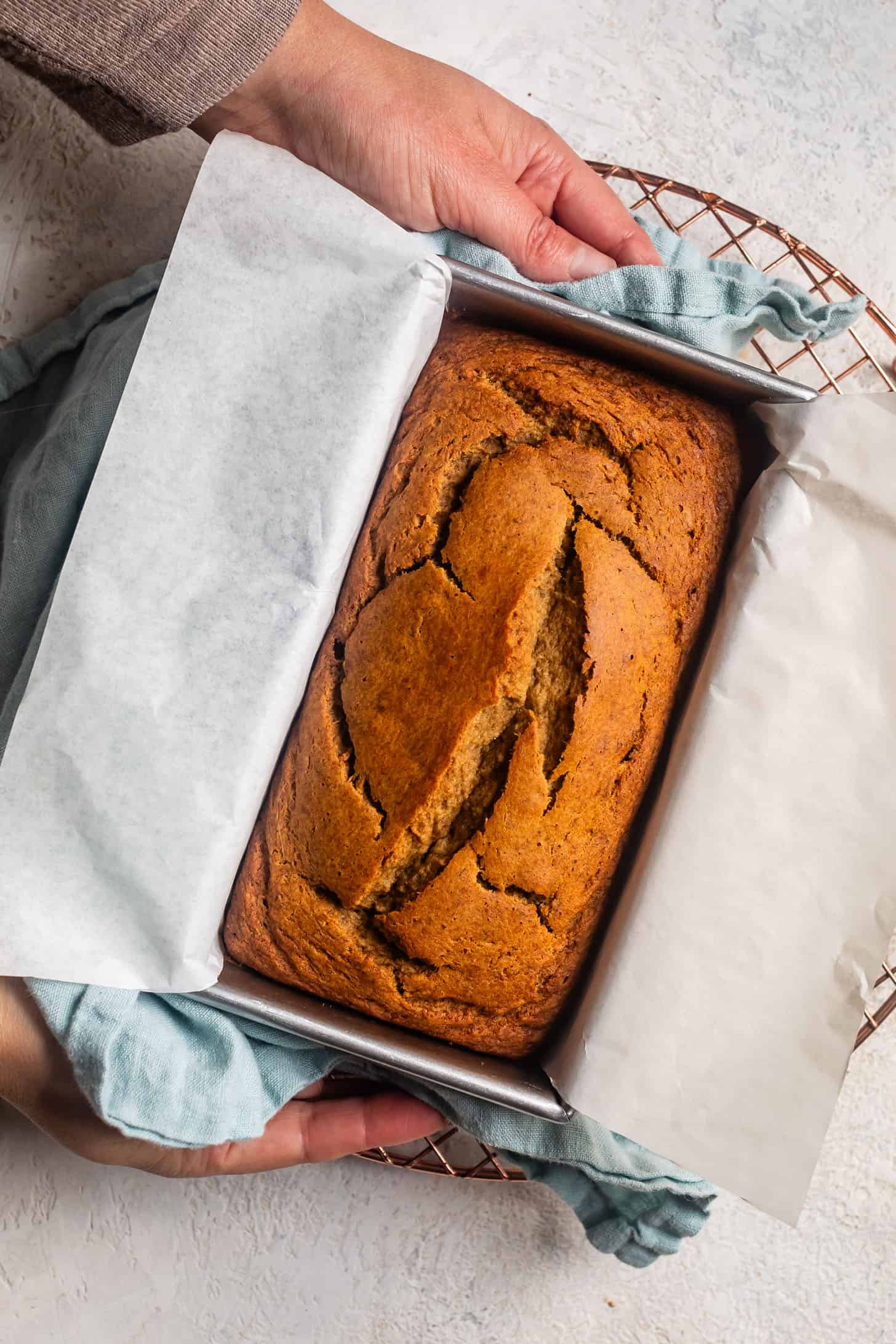 Baked Healthy Gluten-Free Banana Bread in Loaf Pan