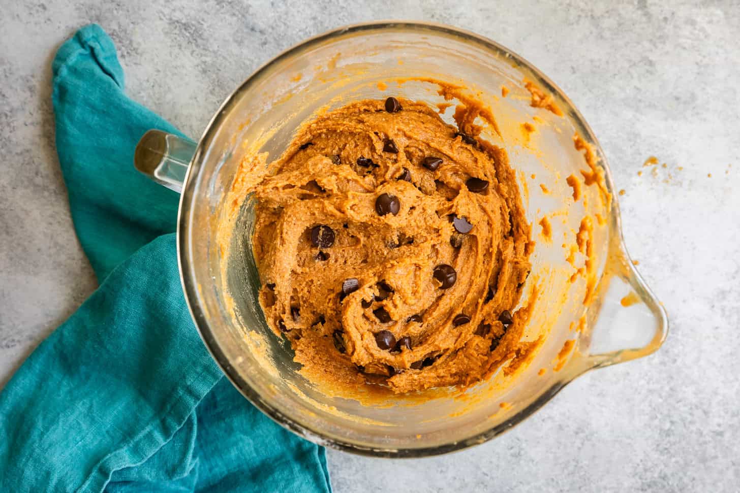 Mixed GF Pumpkin Chocolate Chip Cookie Bar Dough