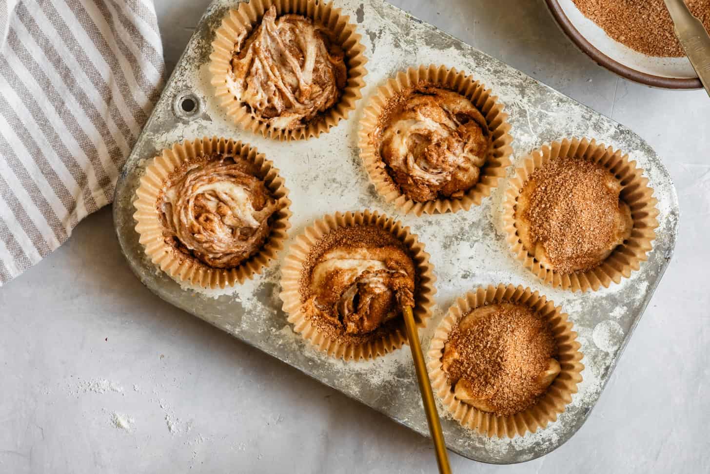 Step 10 Swirling Cinnamon Sugar for Gluten-Free Cinnamon Swirl Cupcakes