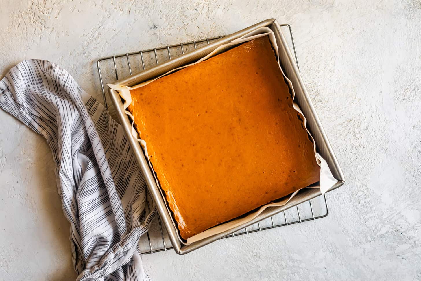Fully Baked Gluten Free Pumpkin Bars in Pan
