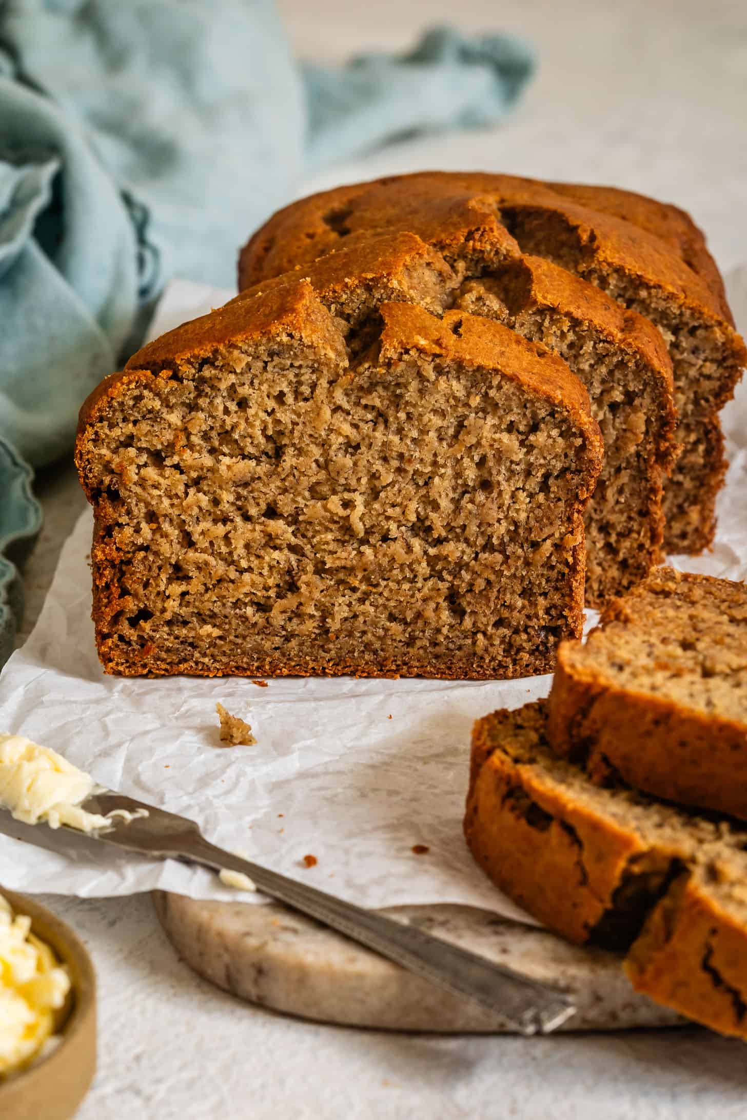 Maple Syrup Sweetened Gluten-Free Banana Bread Crumb