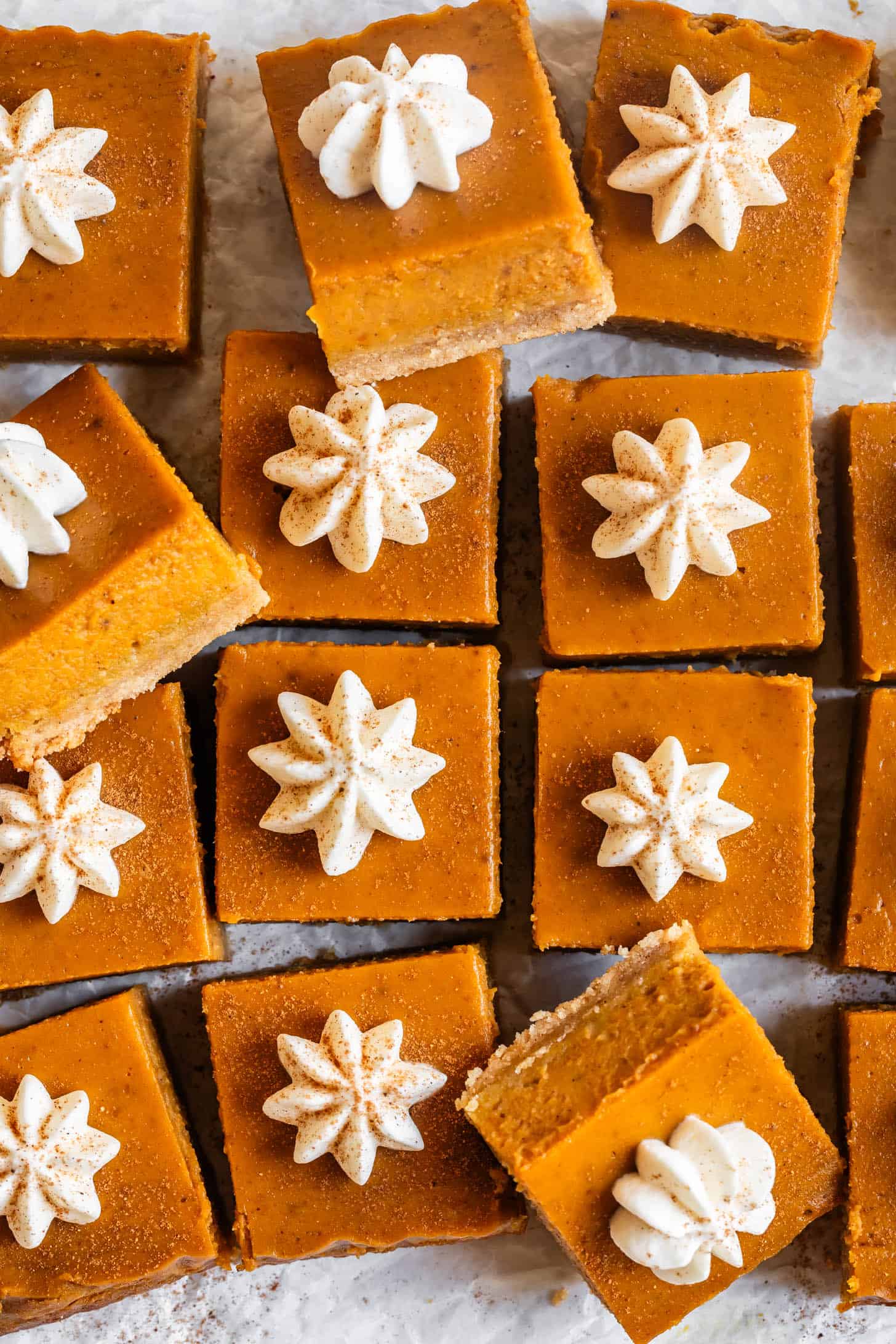 Sliced GF Pumpkin Pie Bars