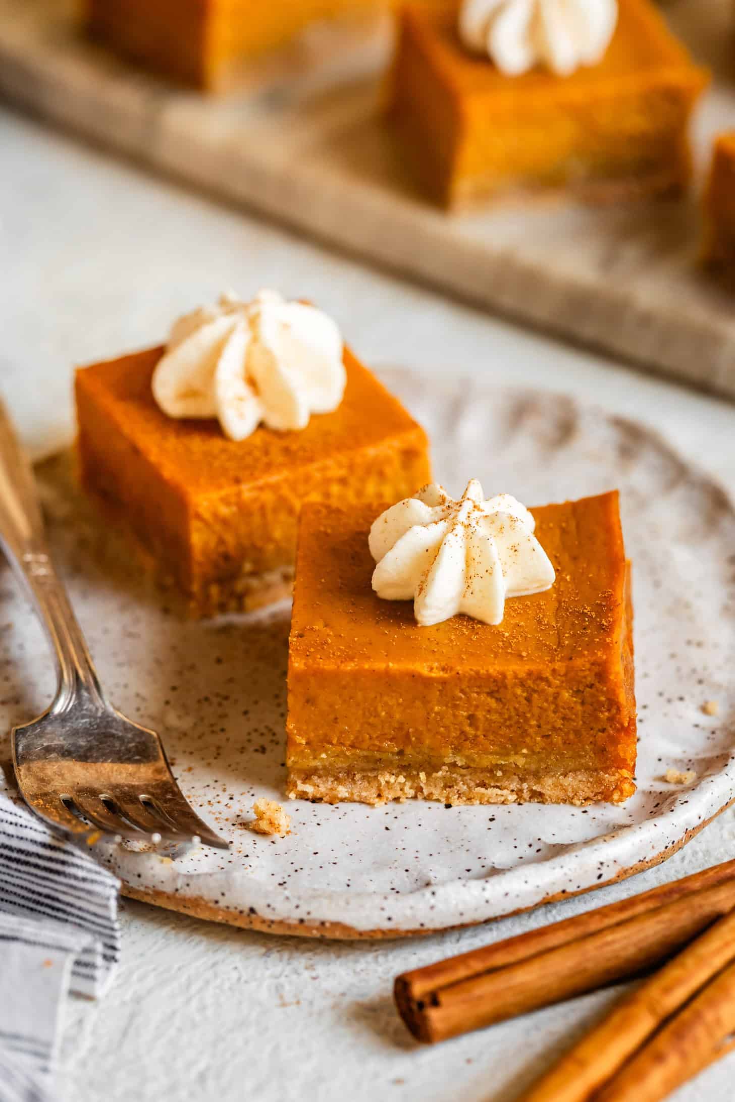 Gluten Free Pumpkin Pie Bars on Plate