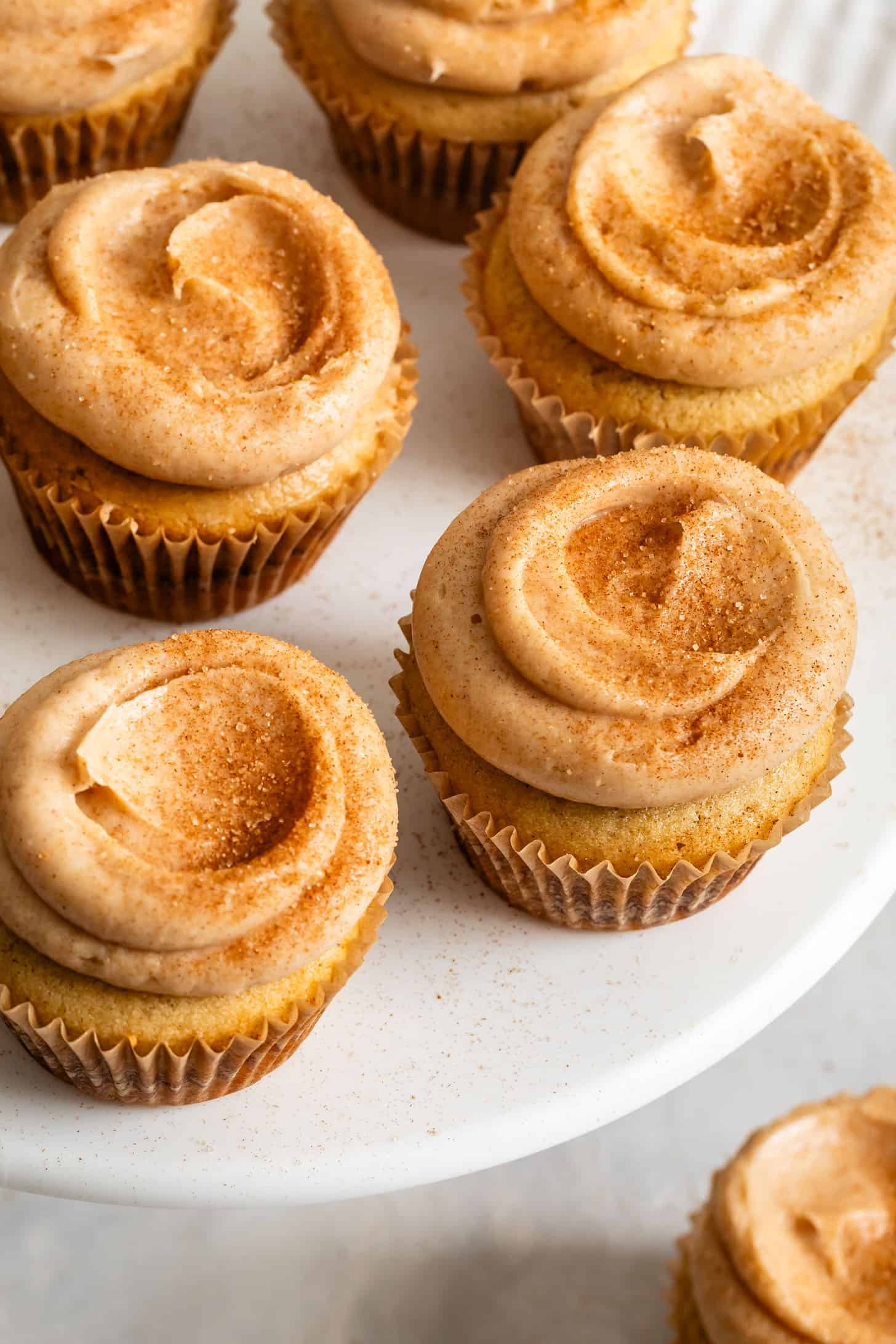 Close-up of Frosting for Gluten-Free Cinnamon Swirl Cupcakes