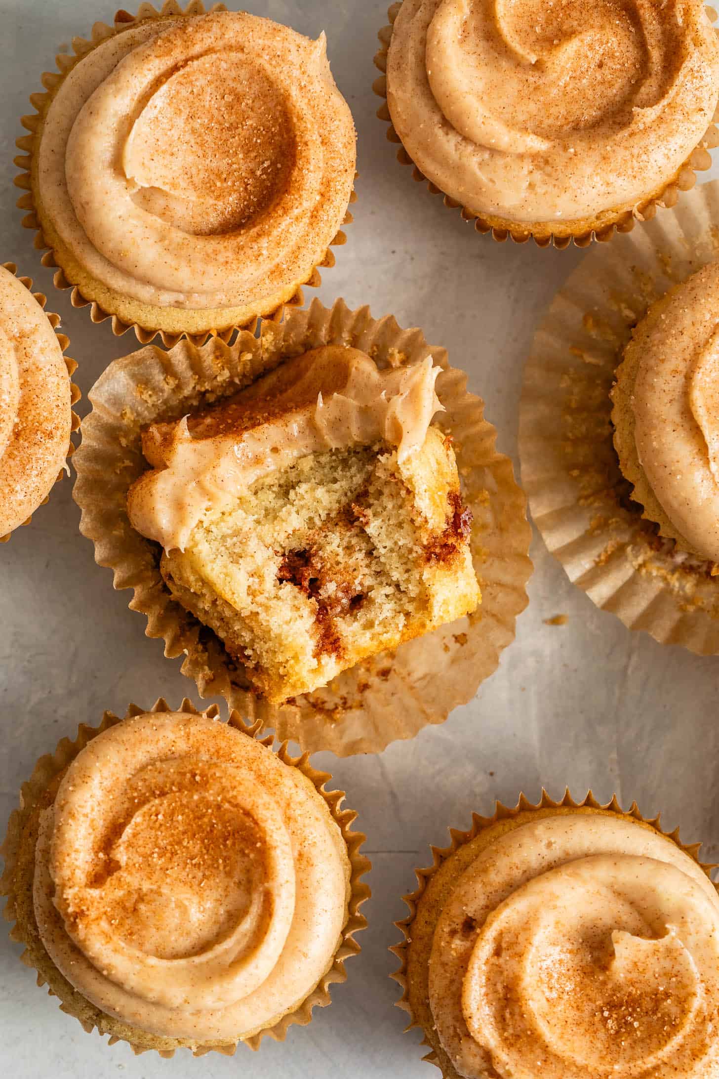 Bite of Gluten-Free Cinnamon Swirl Cupcake