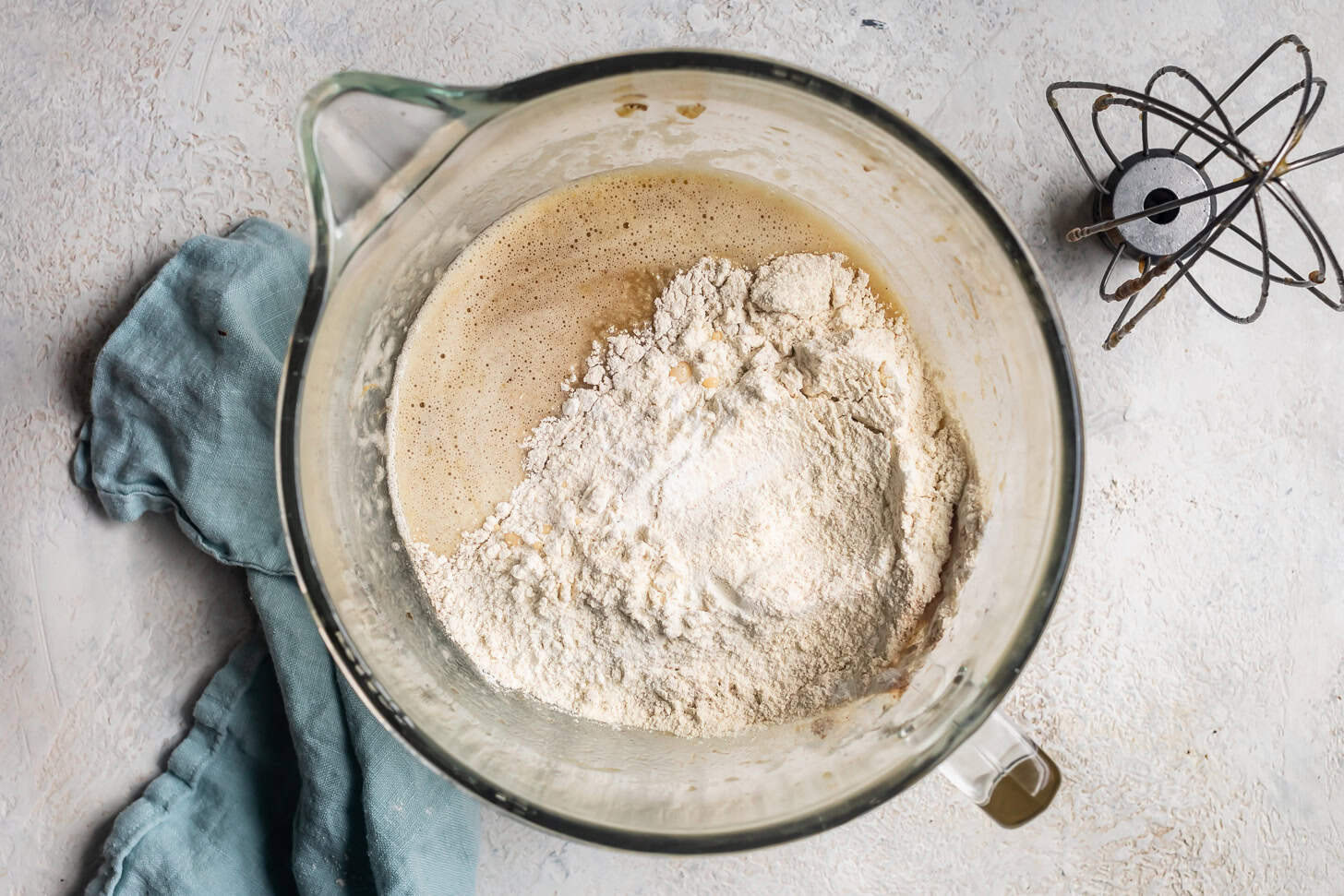 Adding Dry Ingredients GF Banana Bread part 1