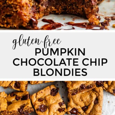 Gooey Chewy Gluten Free Pumpkin Chocolate Chip Blondies