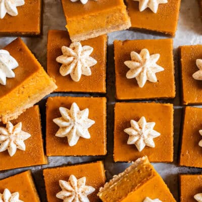 Gluten Free Pumpkin Pie Bars with Shortbread Crust