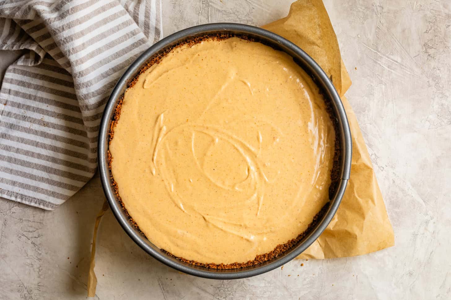 Unbaked Pumpkin Cheesecake